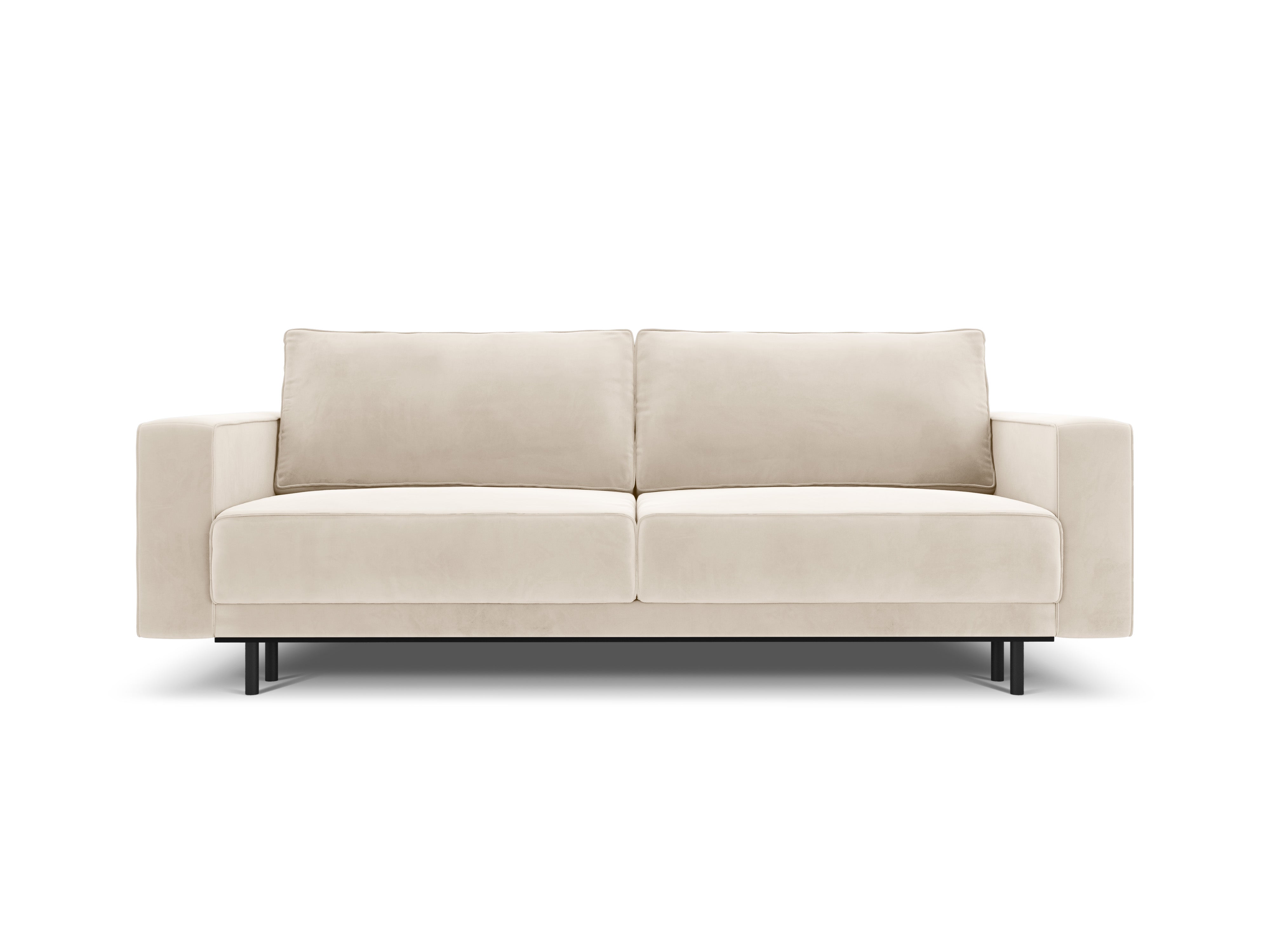 Sofa aksamitna z funkcją spania CARO beżowy, Micadoni, Eye on Design