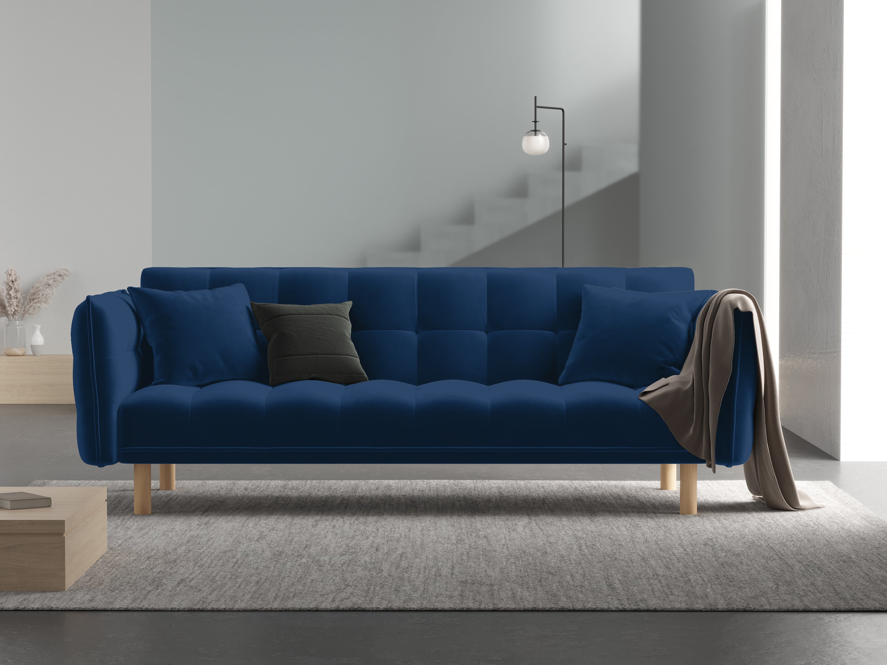 blue Scandinavian sofa