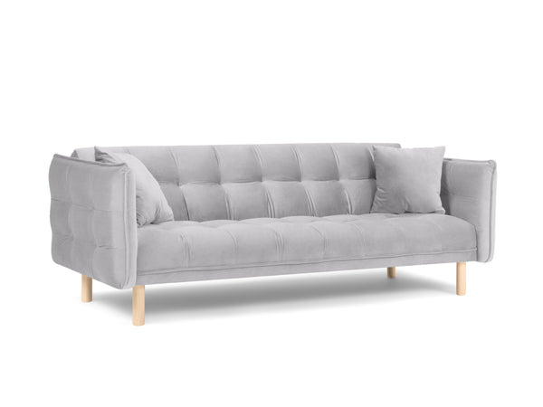 Velvet sofa with sleeping function MULLI light grey