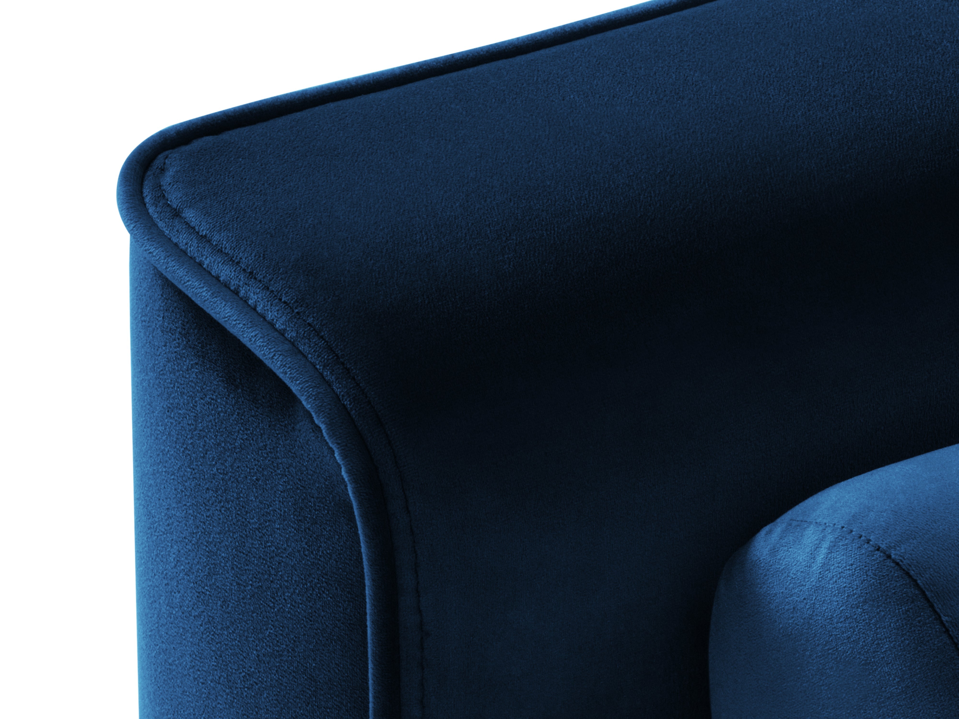 sofa with velvet armrests