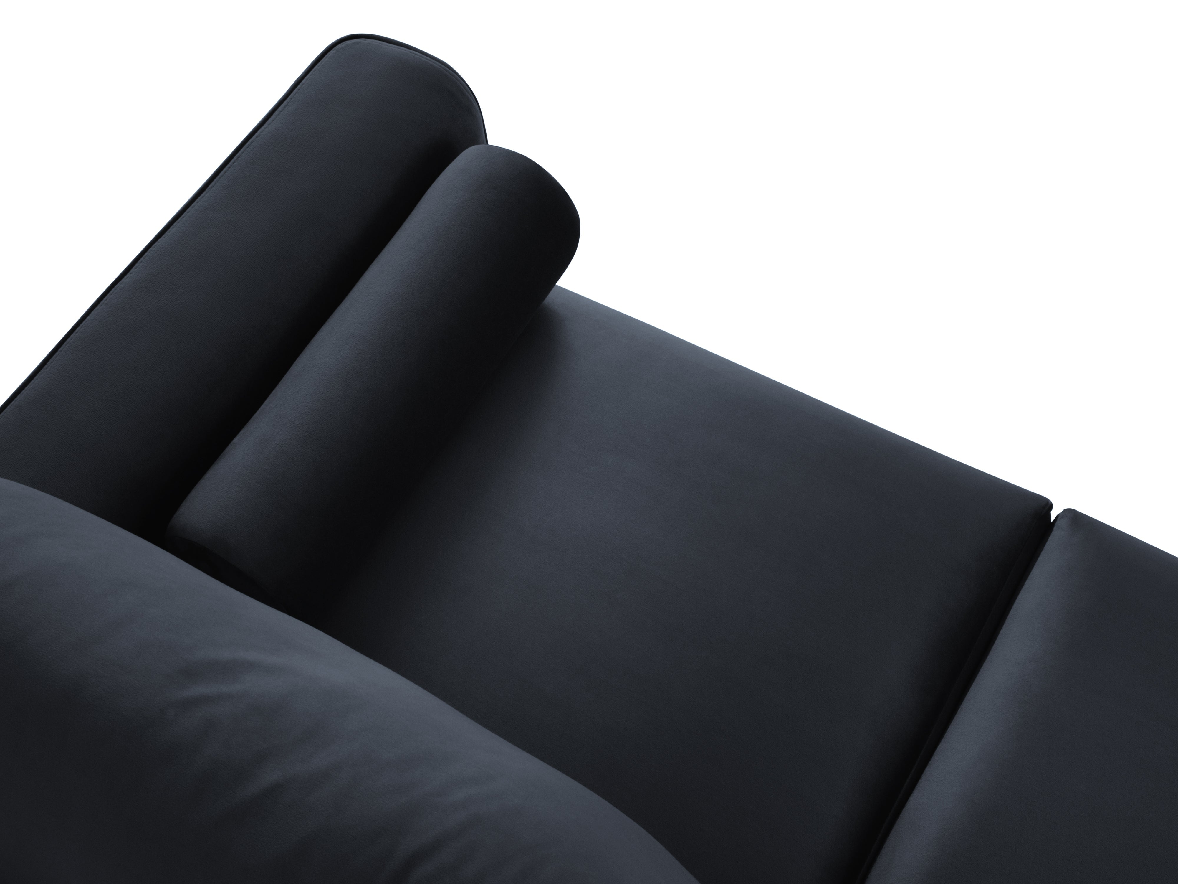 Sofa with a deep dark blue seat