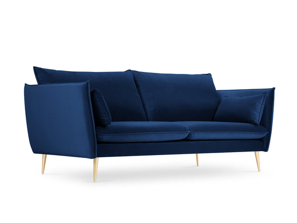 blue sofa with a golden base