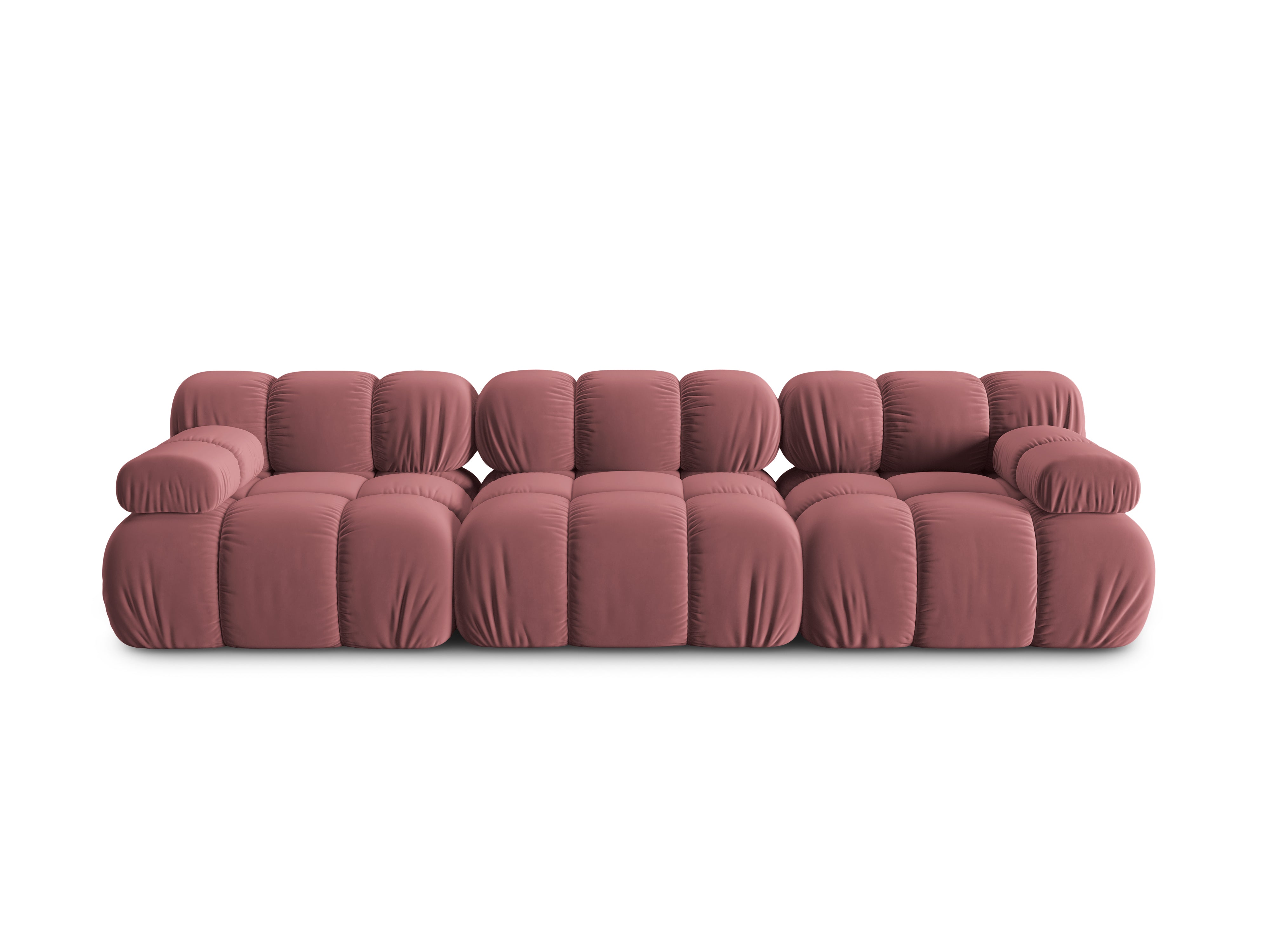 Velvet 3-seater sofa BELLIS pink