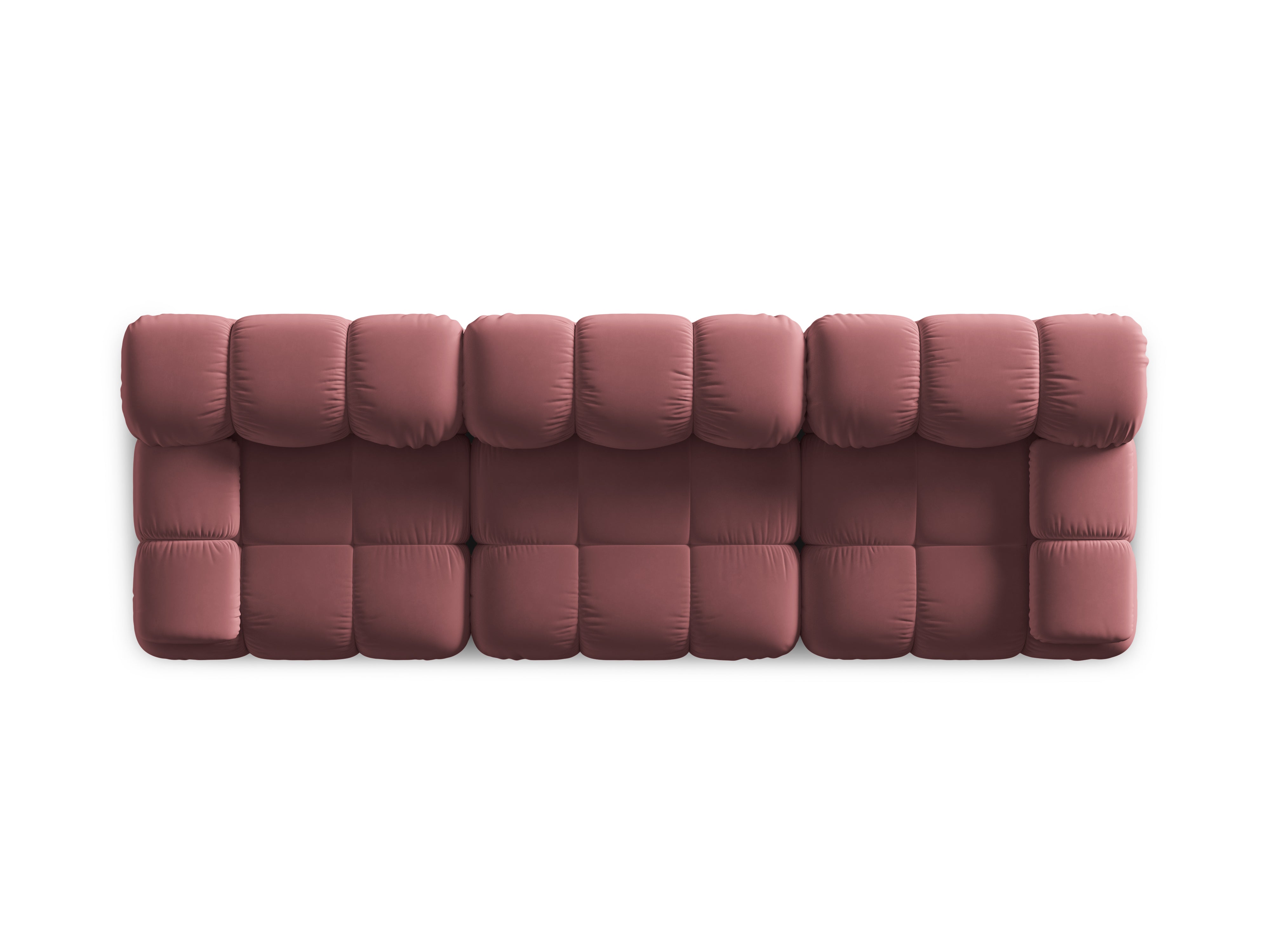 Velvet 3-seater sofa BELLIS pink