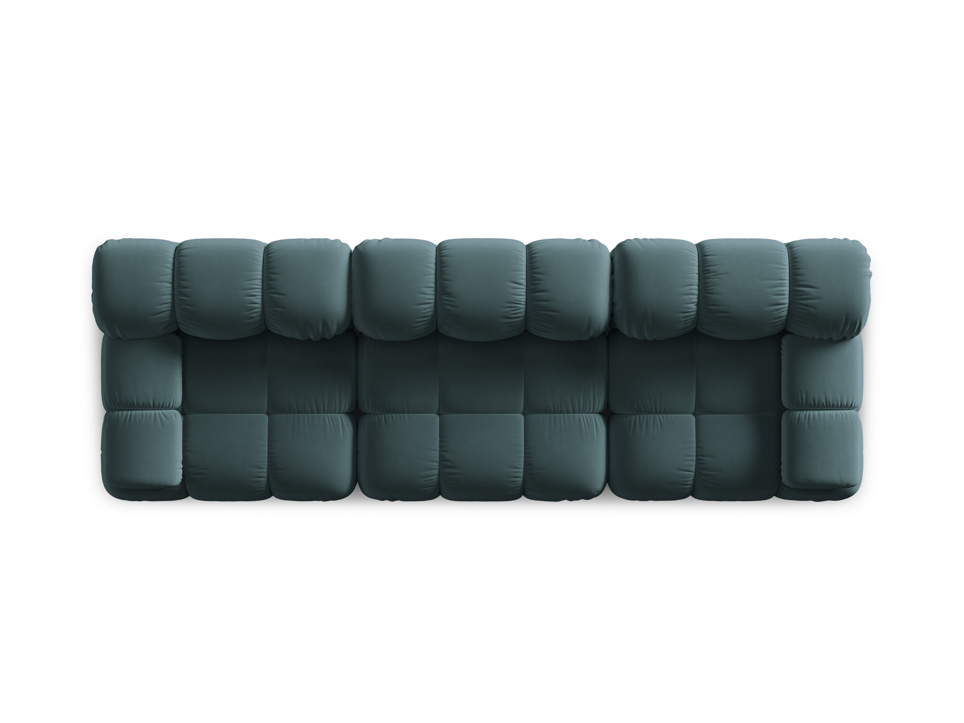 Velvet 3-seater sofa BELLIS petrol