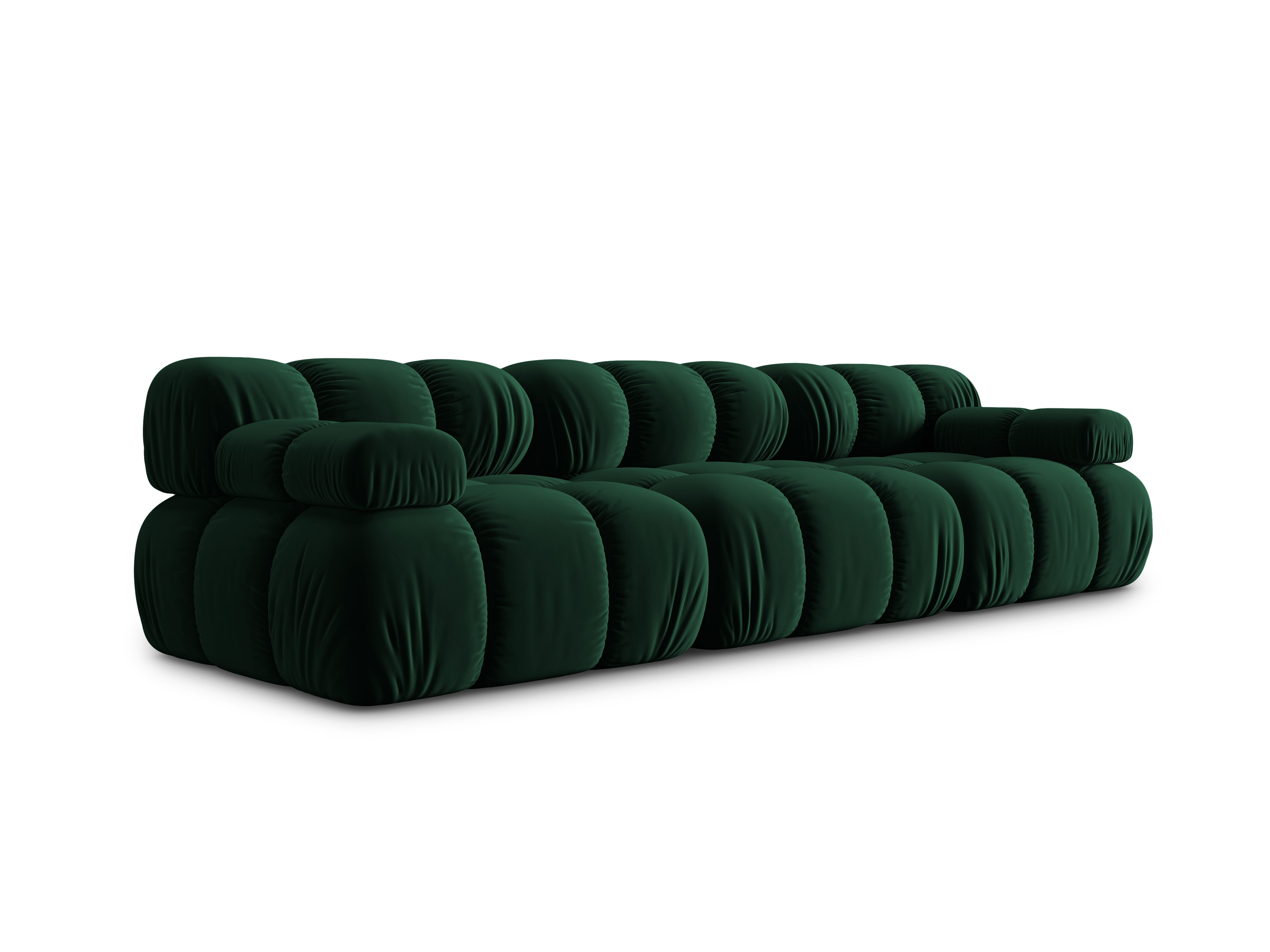 Velvet 3-seater sofa BELLIS bottle green, Micadoni, Eye on Design