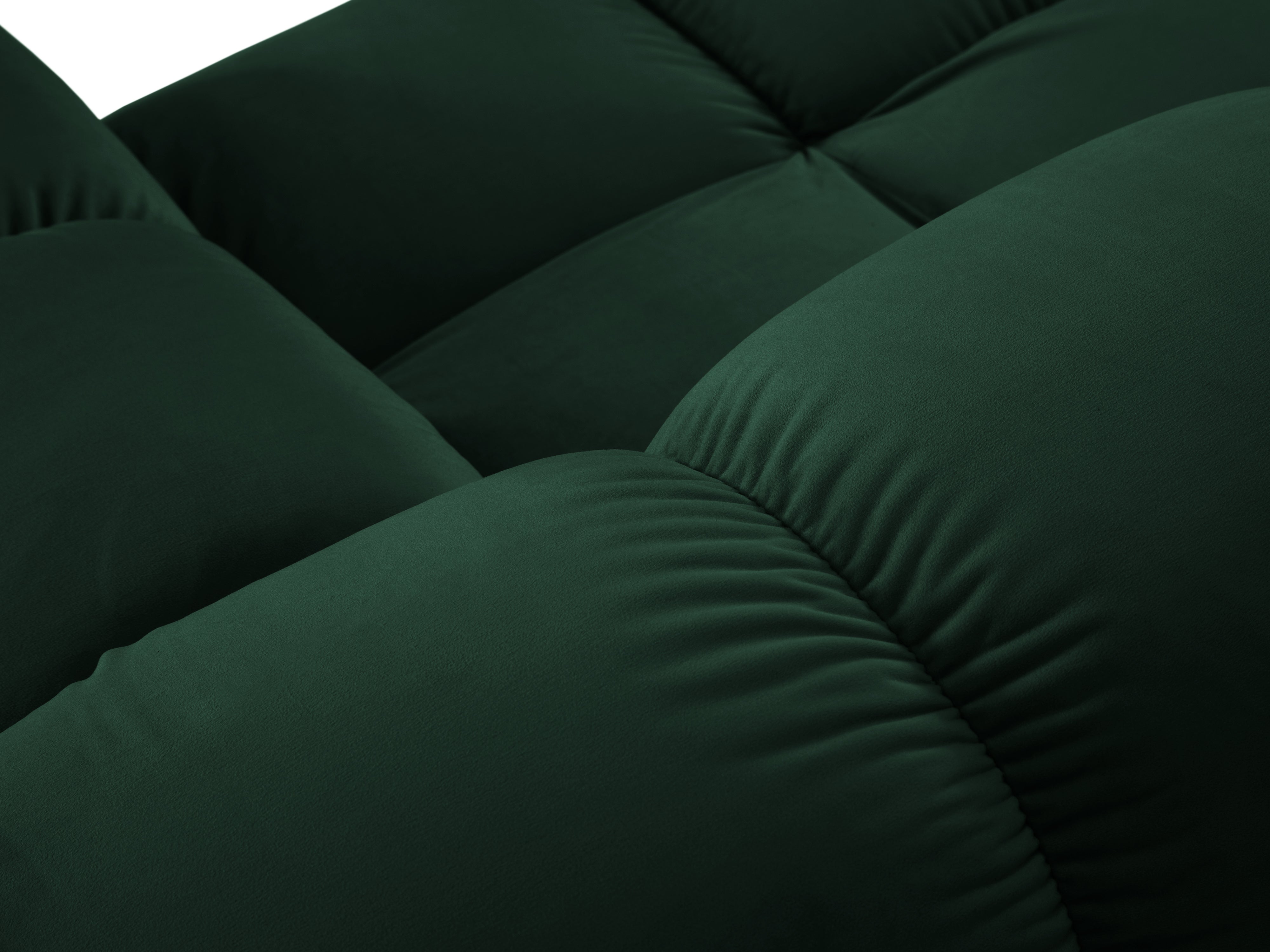 Velvet 3-seater sofa BELLIS bottle green