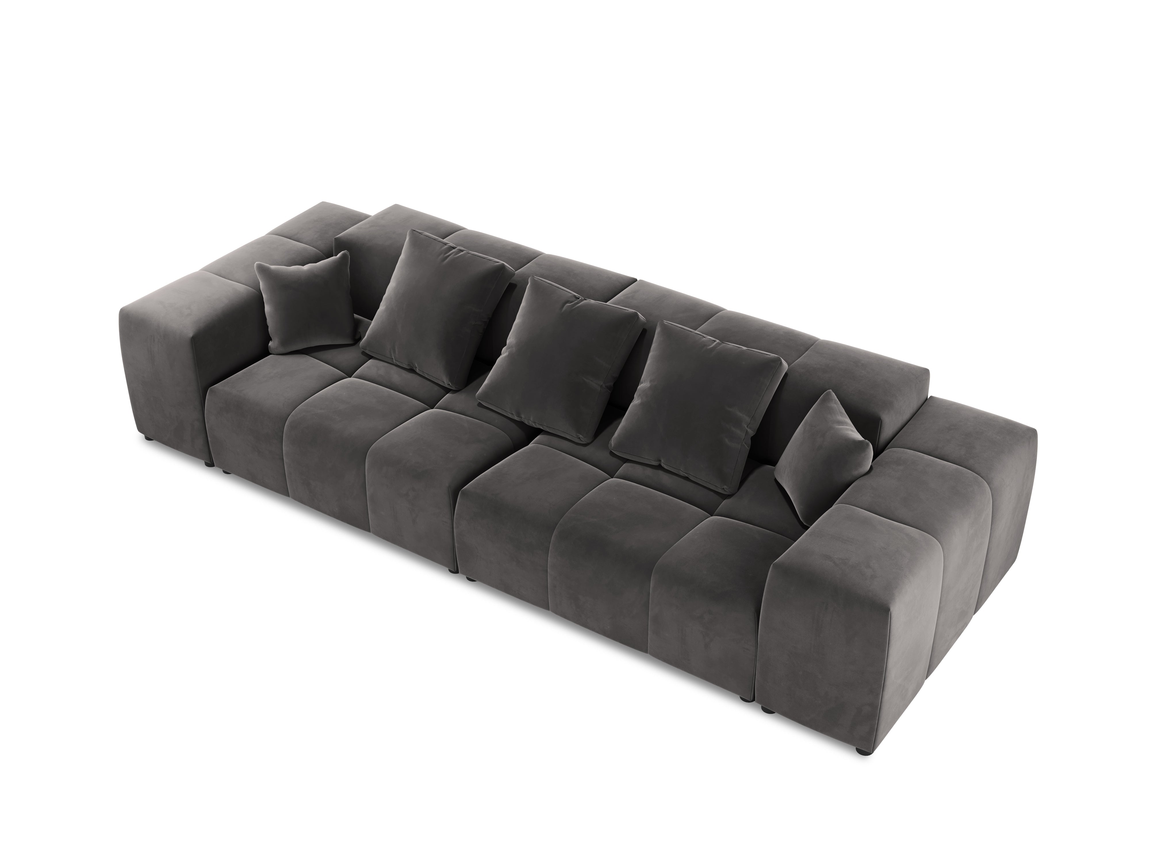 Velvet sofa MARGO dark grey