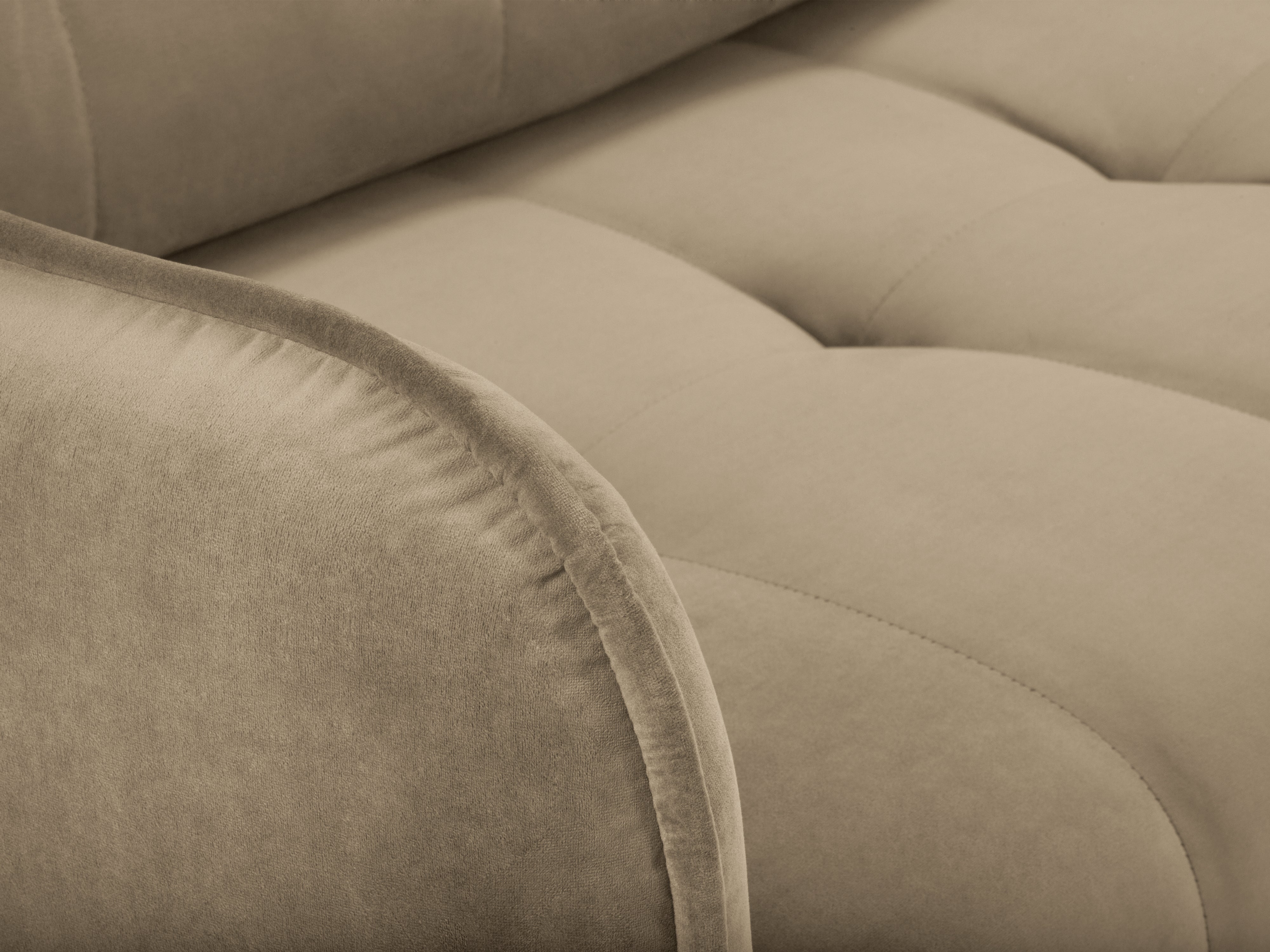 Velvet sofa with sleeping function SCALETA beige with gold base