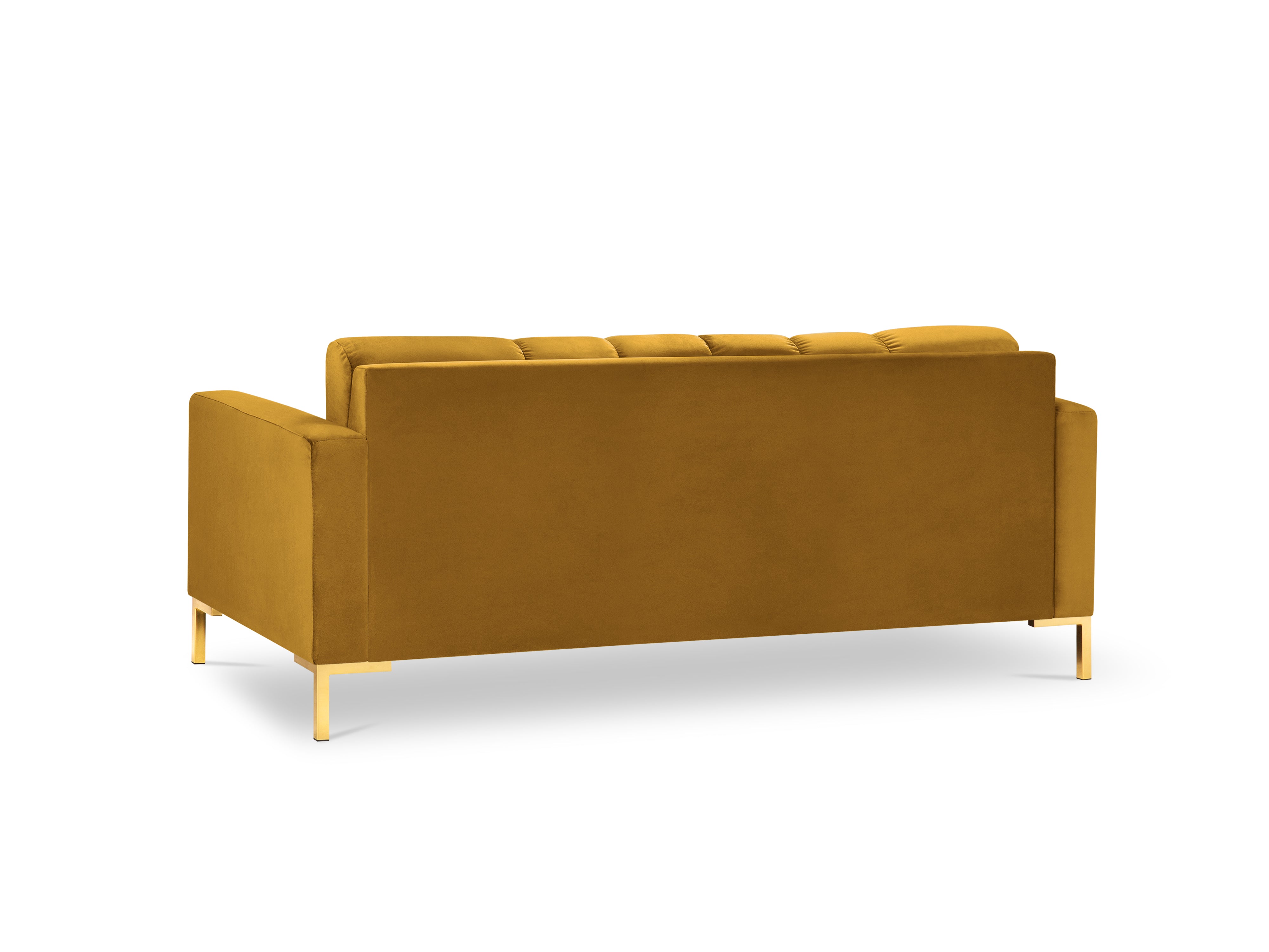 Yellow sofa with a golden base