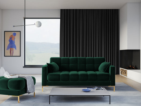 Modern velvet green sofa
