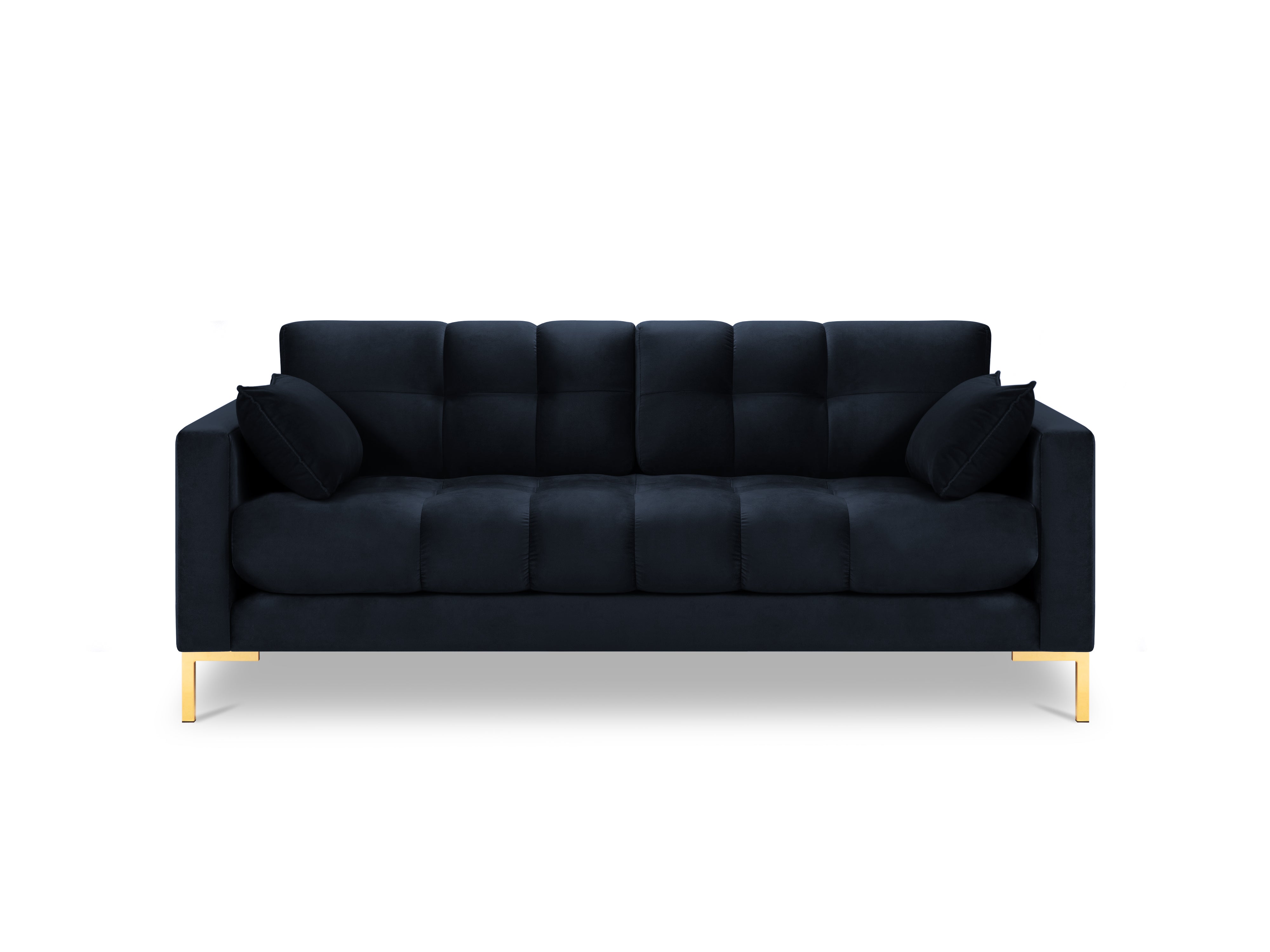 Dark blue quilted sofa