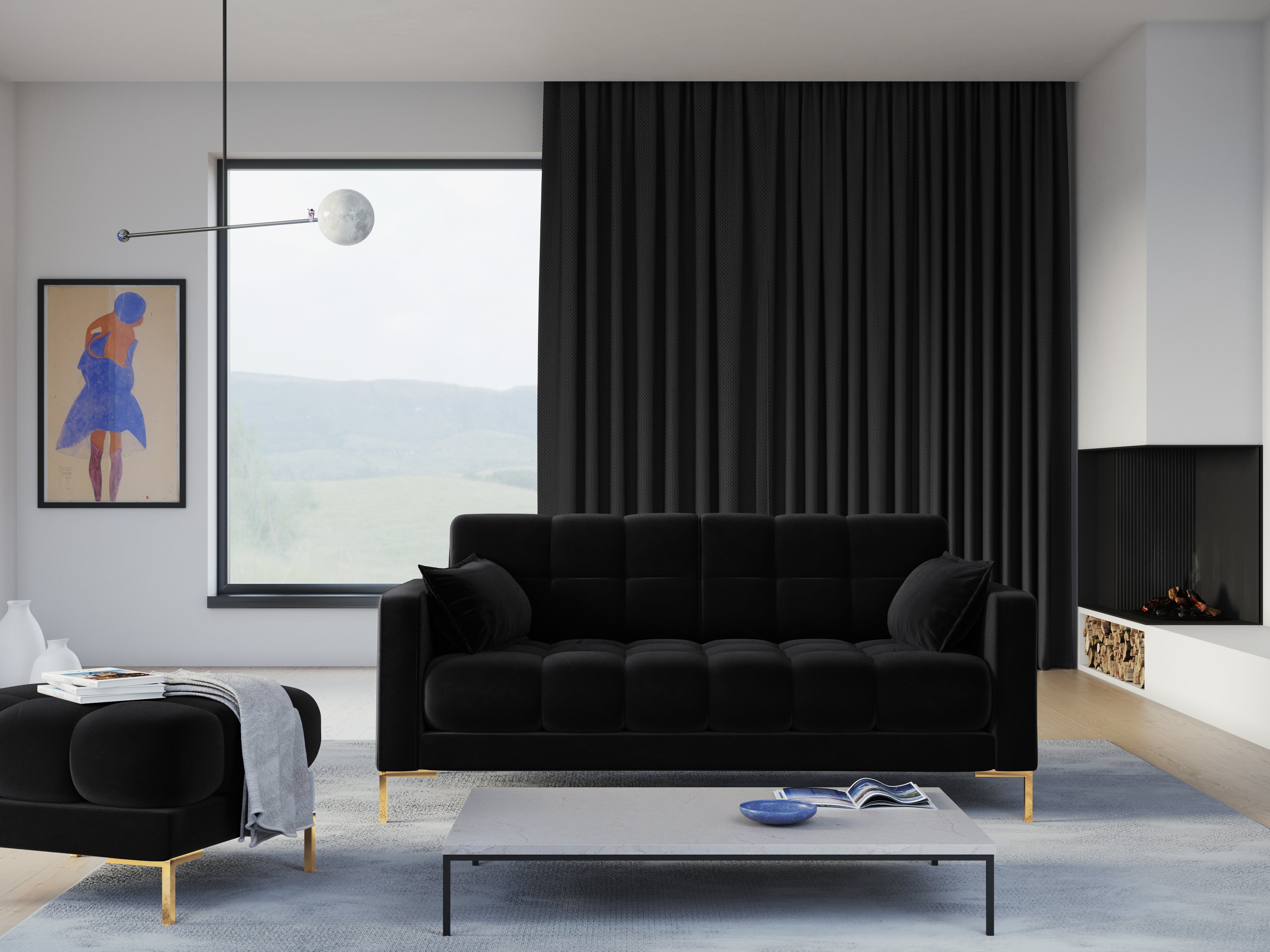 velvet sofa for modern interiors