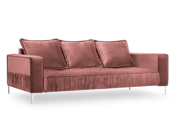 Velvet 3-seater sofa JARDANITE pink