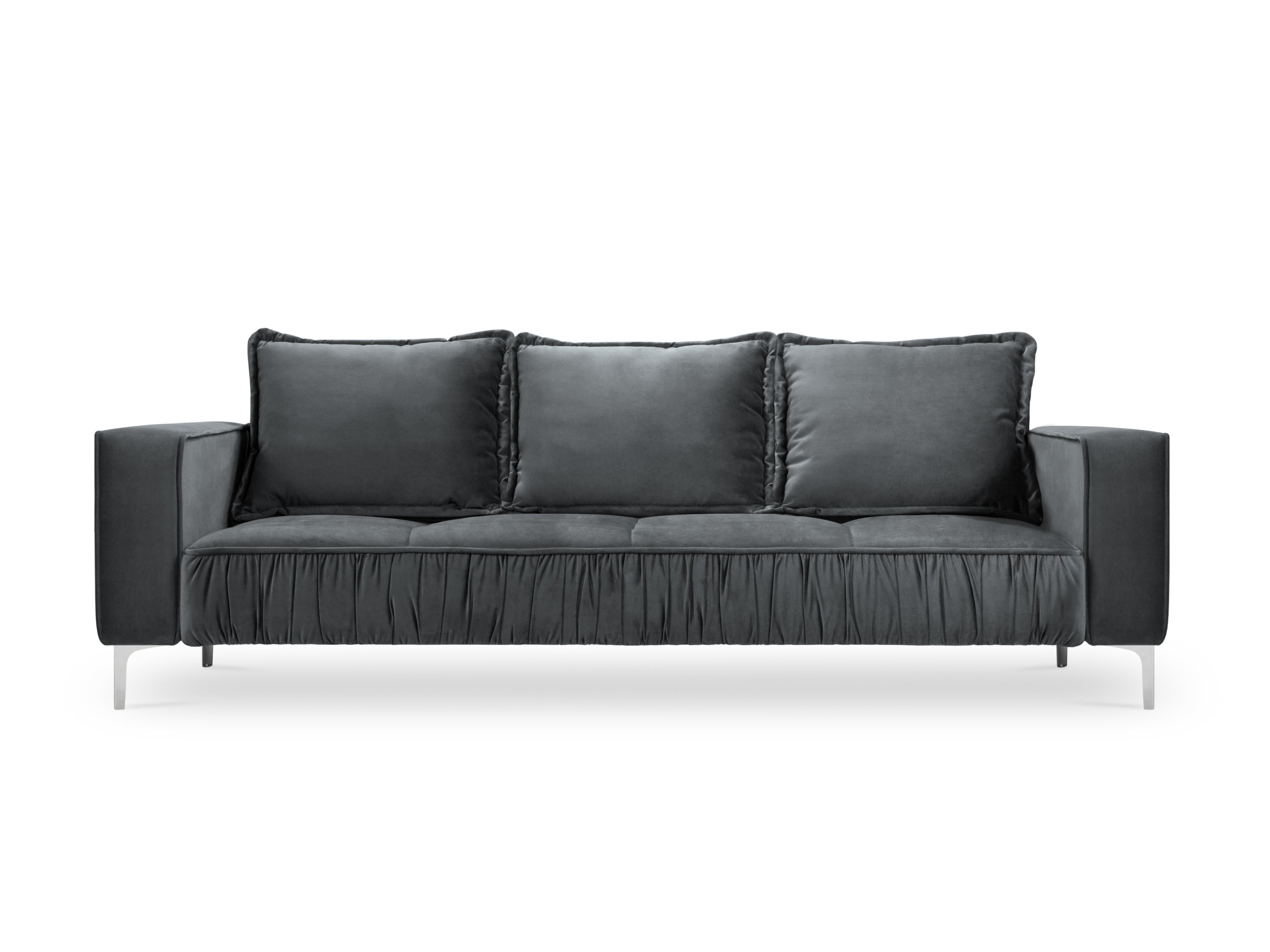 3-seater velvet sofa JARDANITE grey
