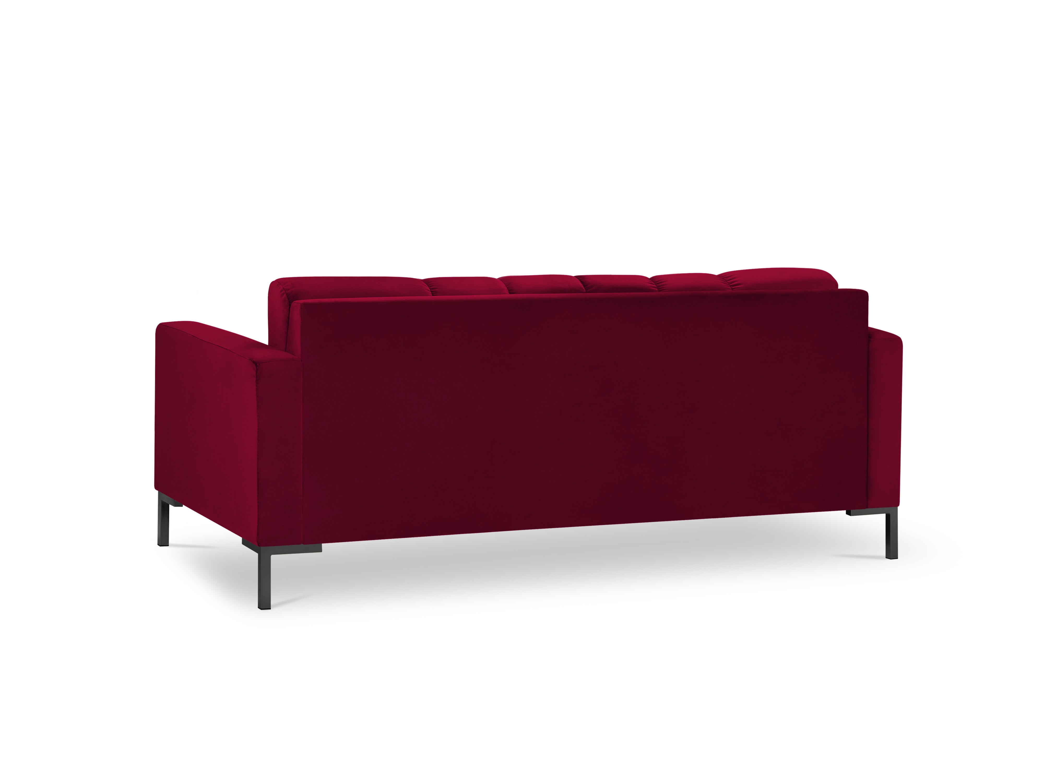 Red sofa with a black base