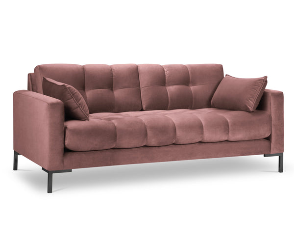 velvet 3-seater sofa pink