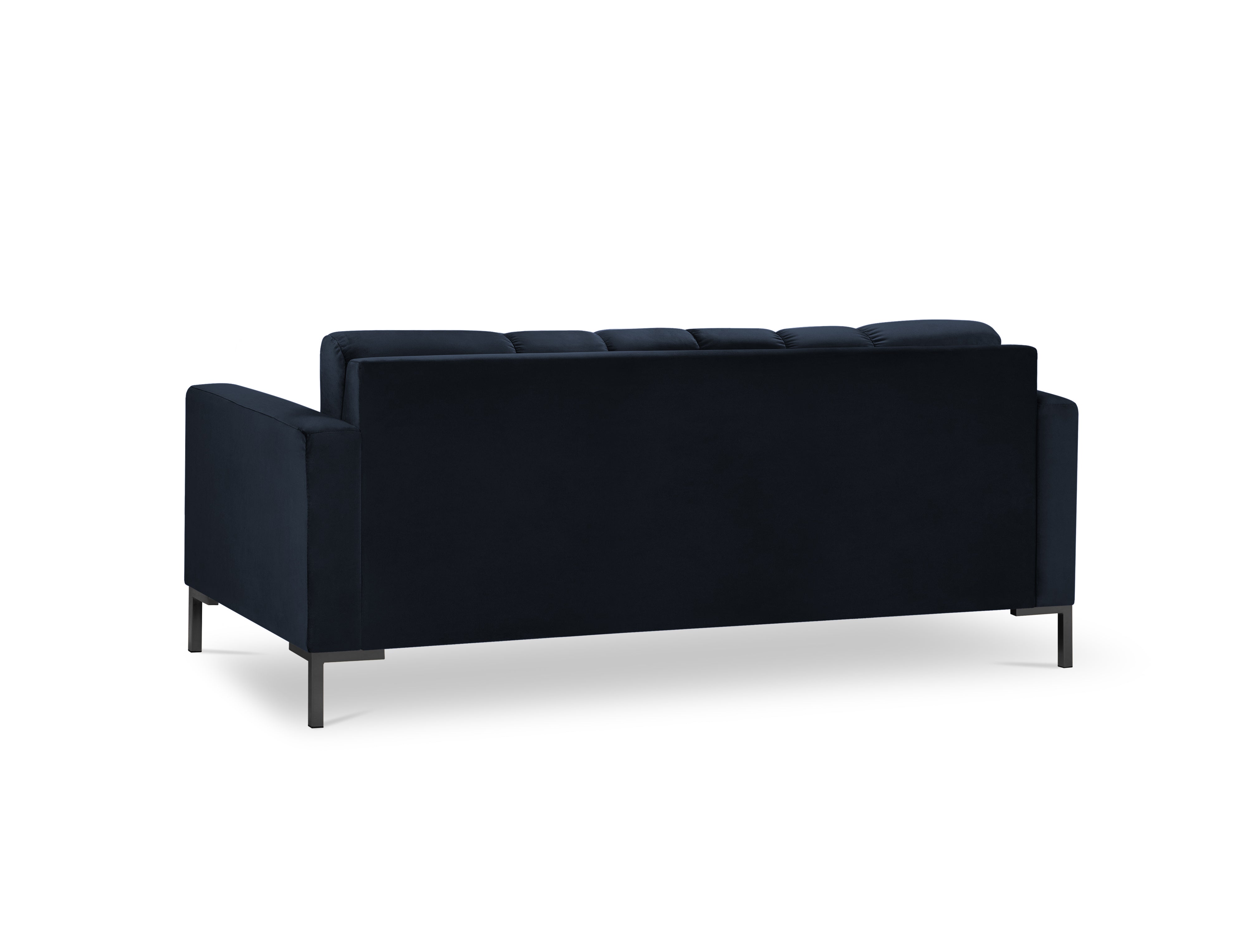 Dark blue sofa with a black base