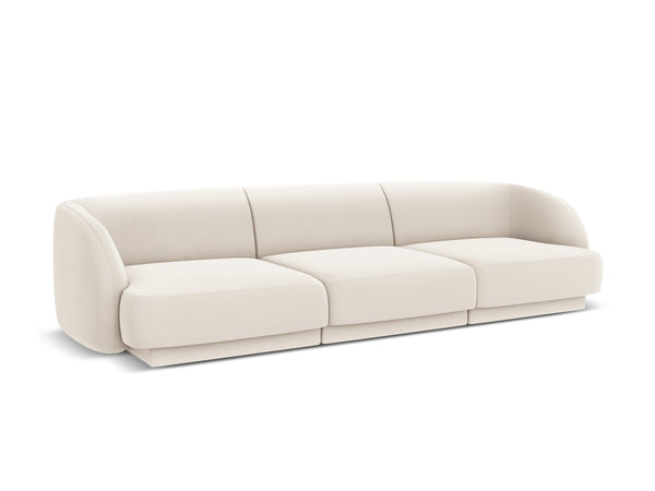 Sofa aksamitna 3-osobowa MILEY beżowy, Micadoni, Eye on Design