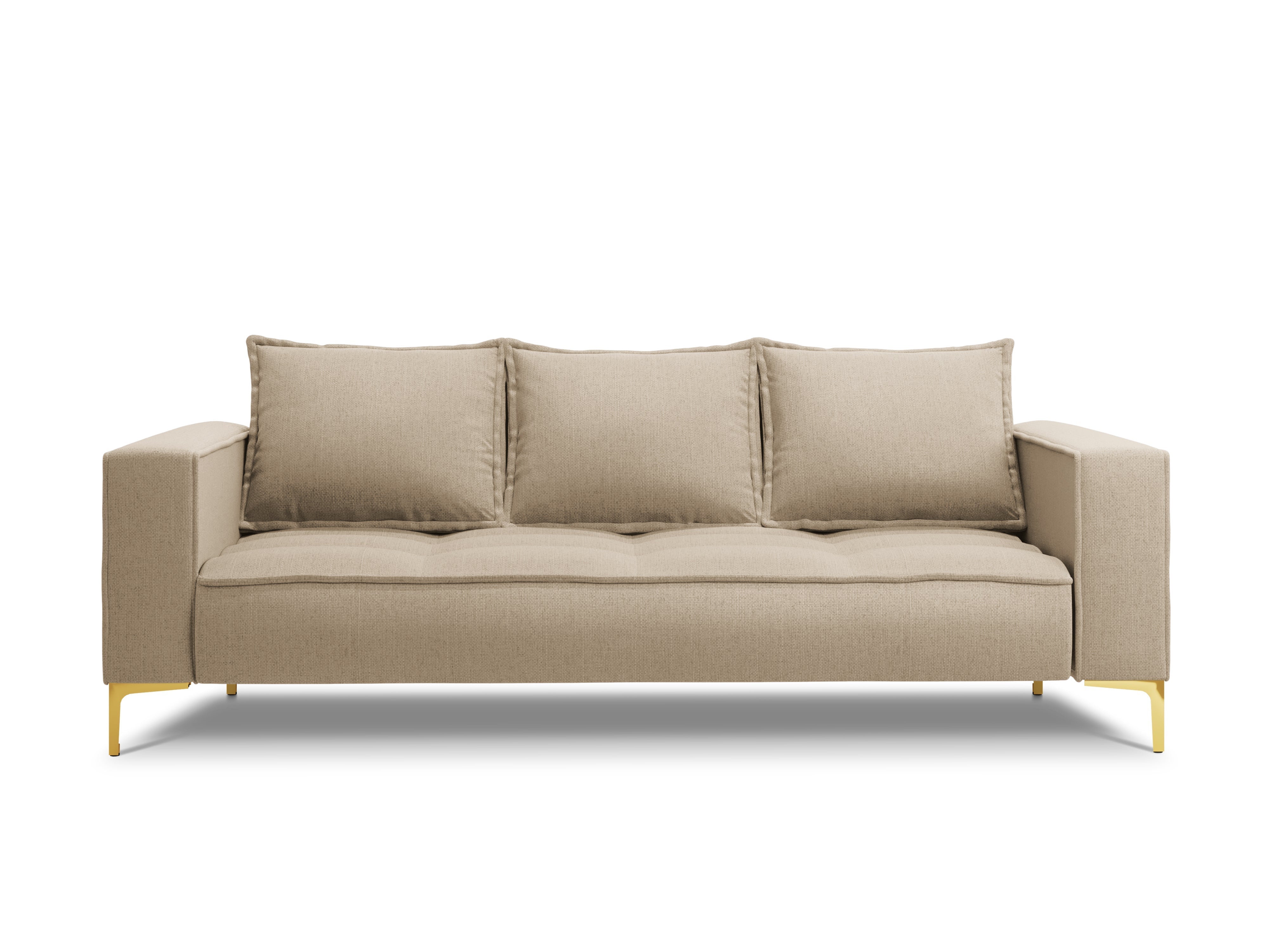 3-seater sofa MARRAM beige with golden base