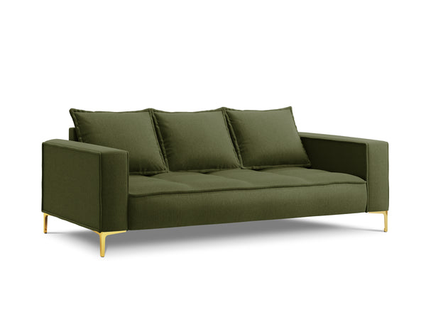 3-seater sofa MARRAM green with gold base