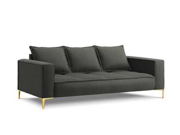 3-seater sofa MARRAM dark grey with golden base