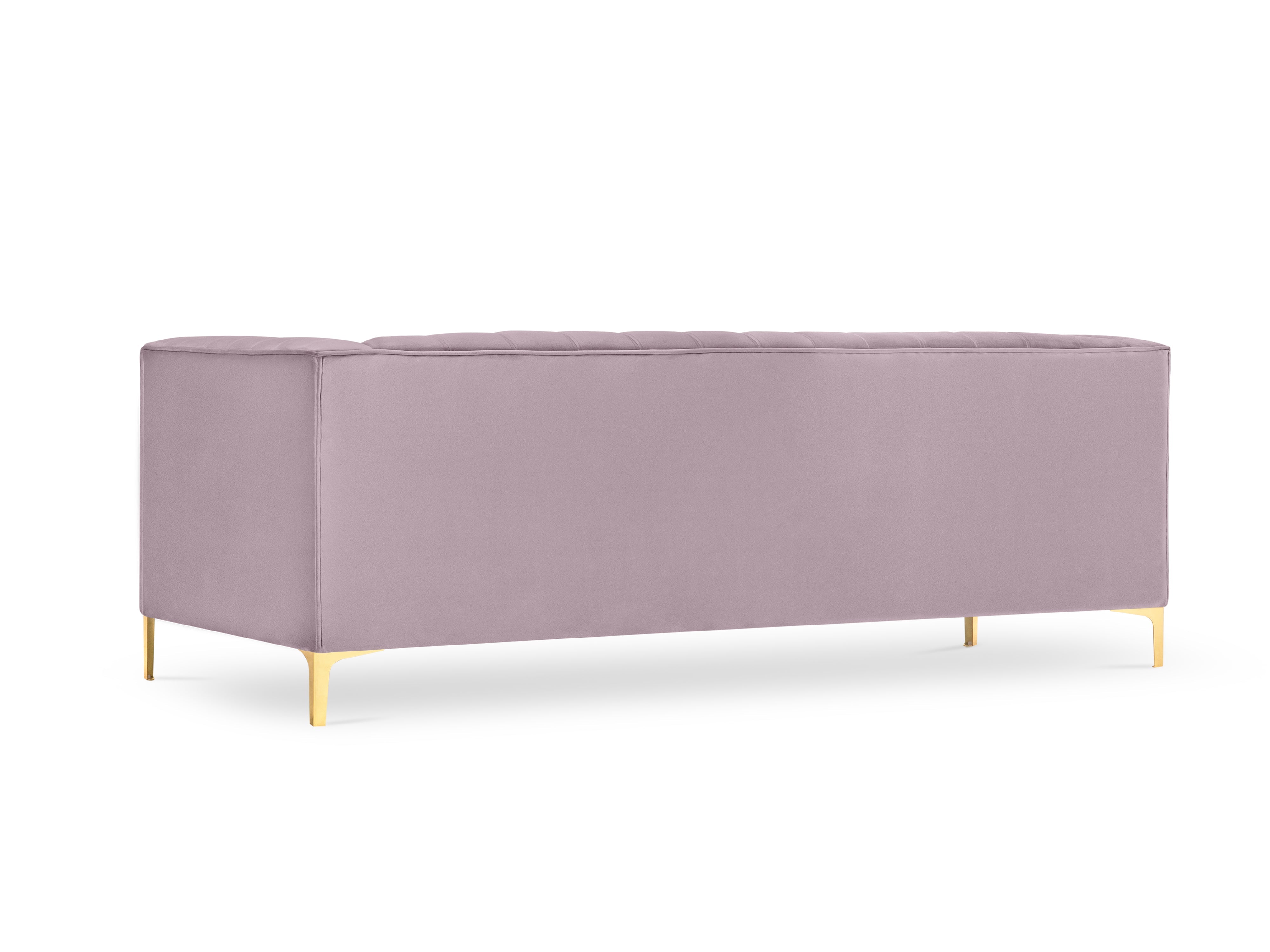 lavender sofa with a golden finish