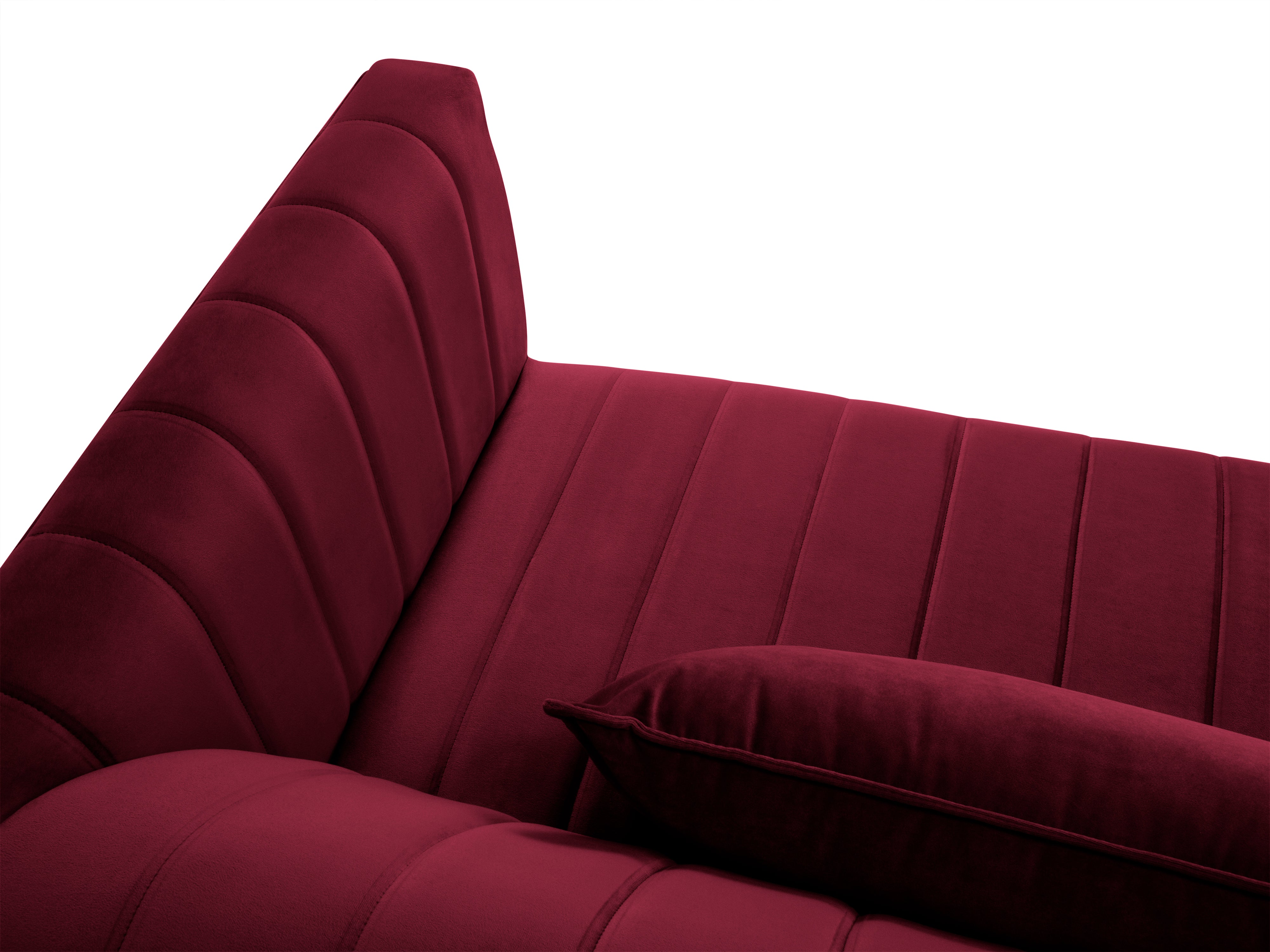 velvet dark red sofa