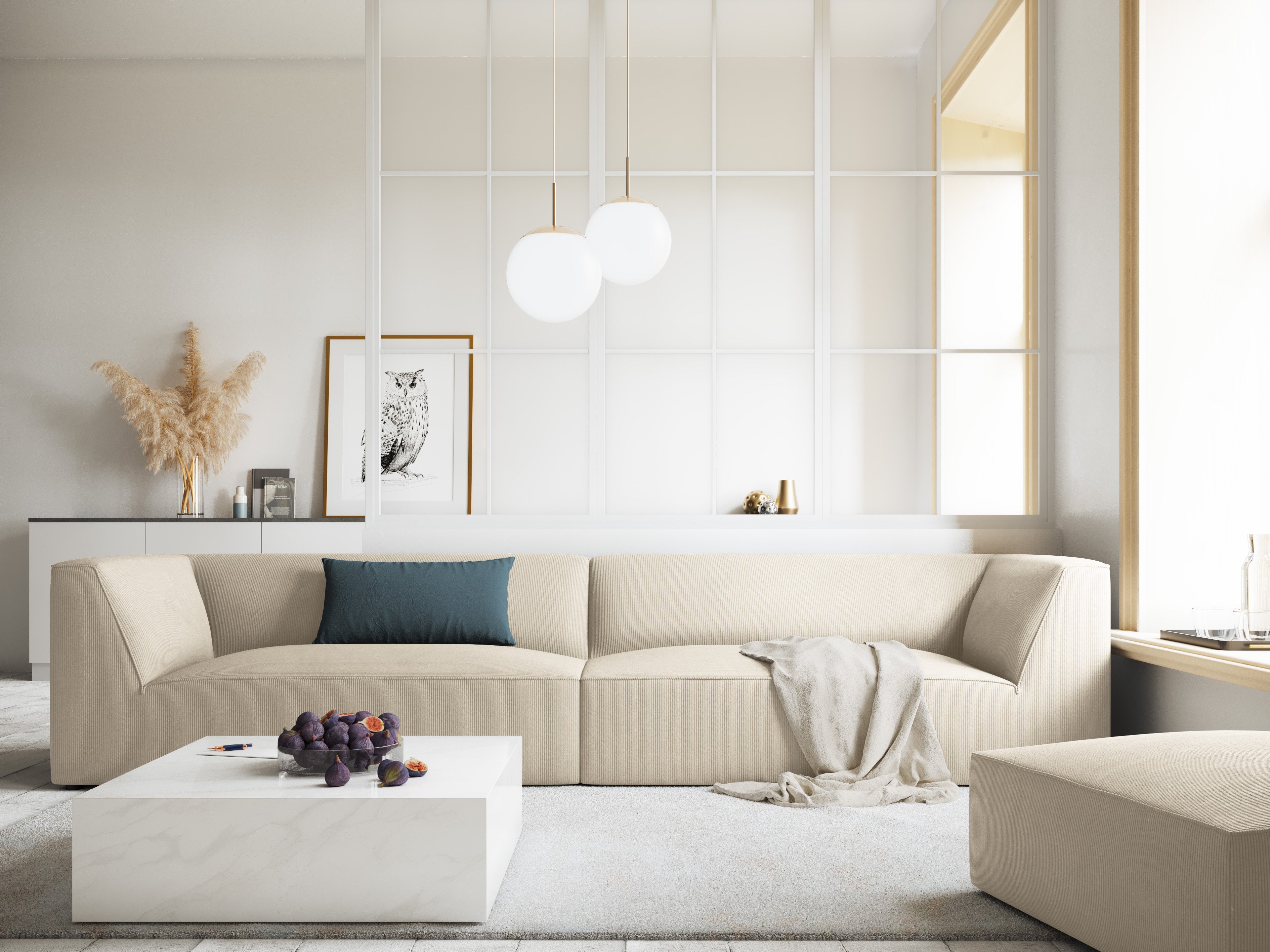 Beige sofa for modern interiors