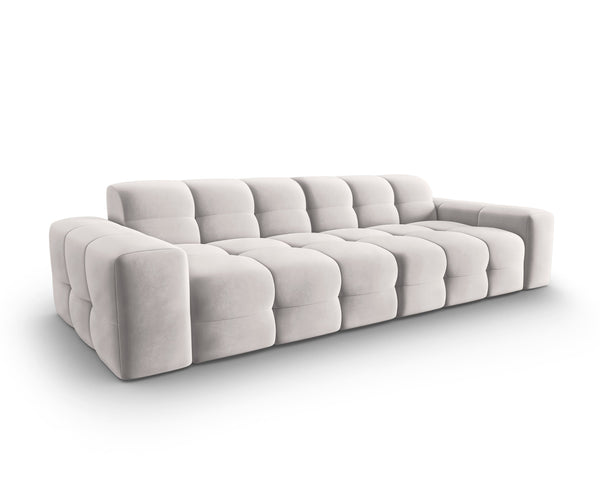Sofa aksamitna 4-osobowa KENDAL jasnoszary, Micadoni, Eye on Design
