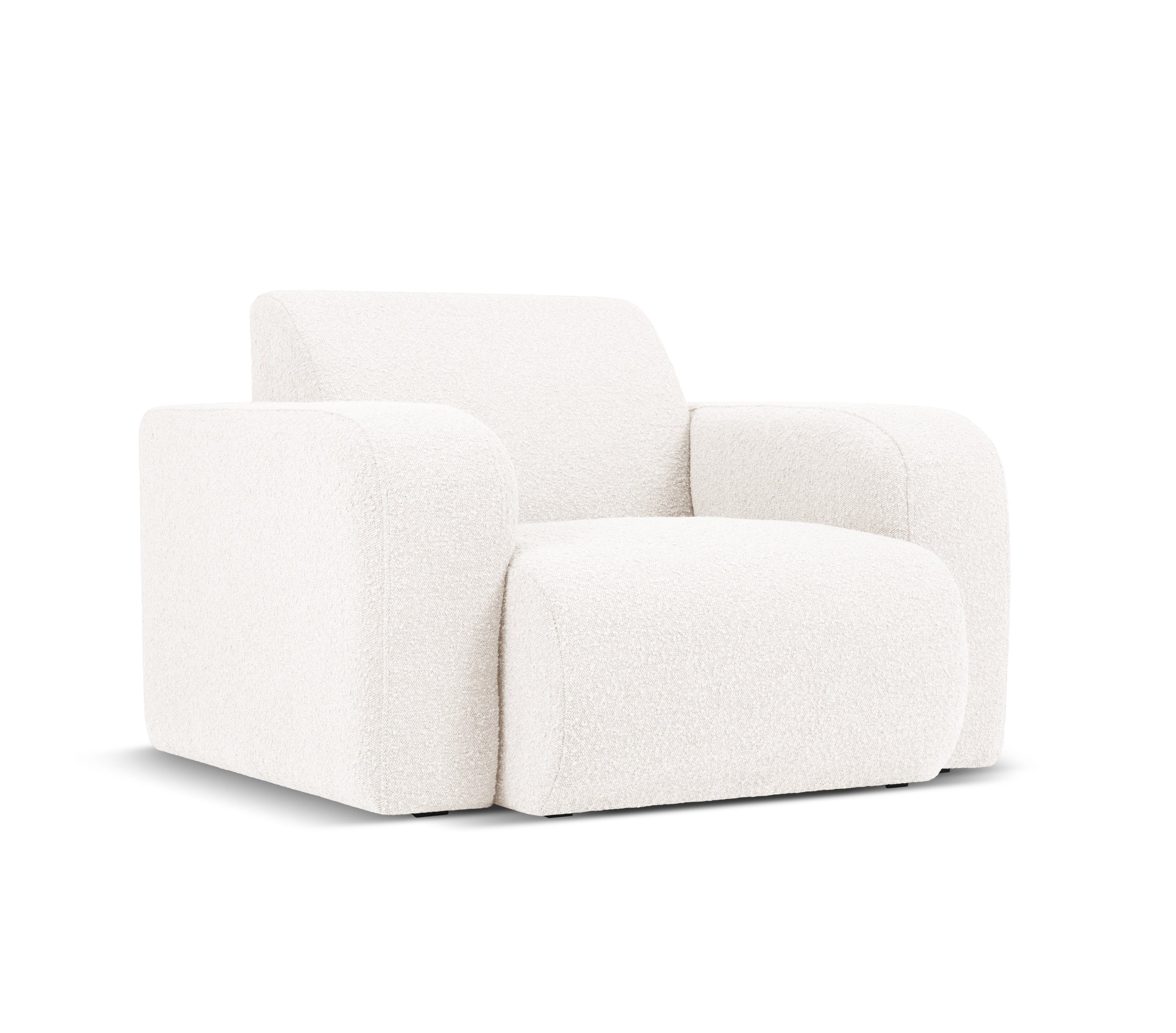 Armchair in boucle fabric MOLINO white