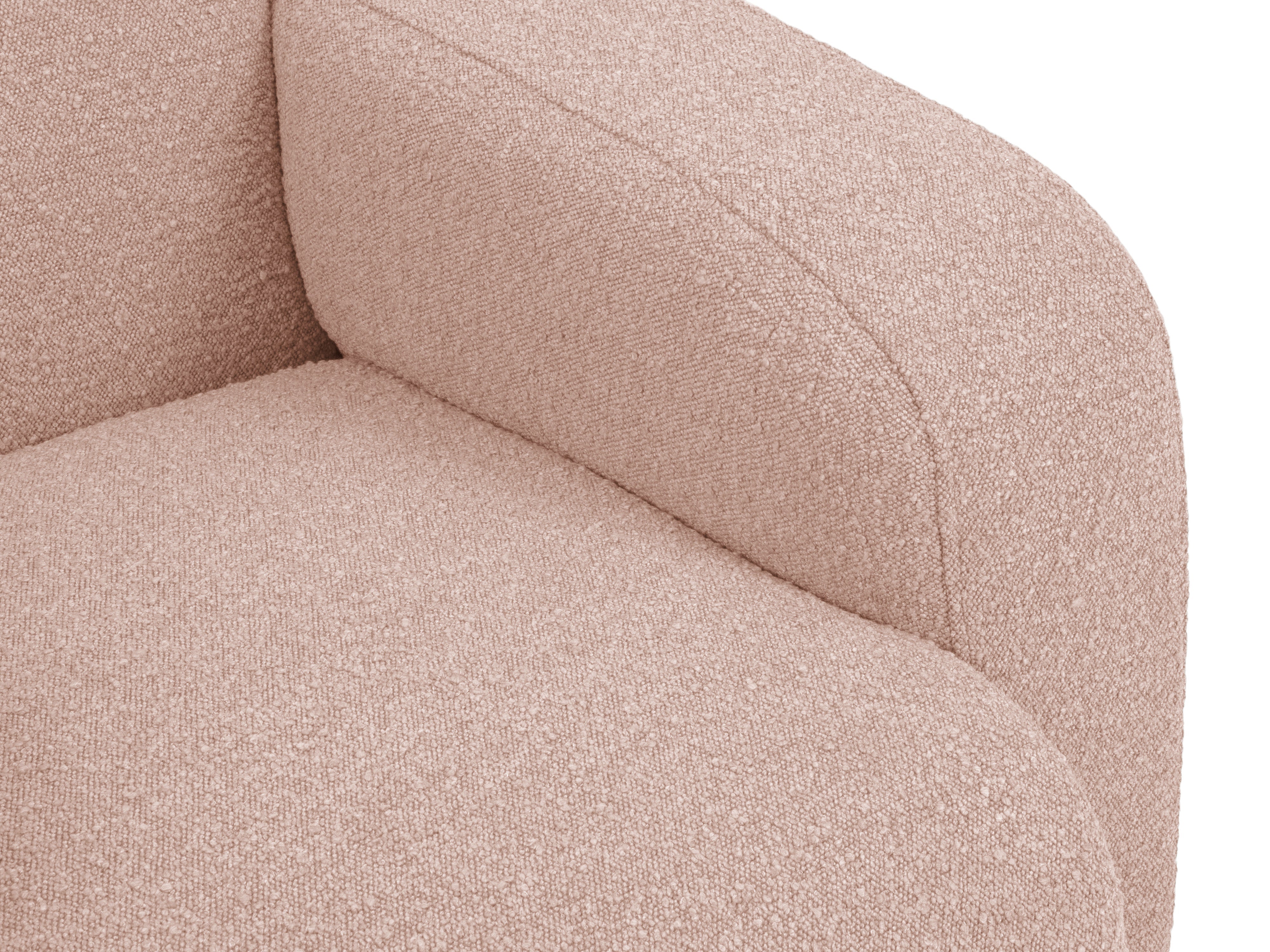 Armchair in boucle fabric MOLINO powder pink