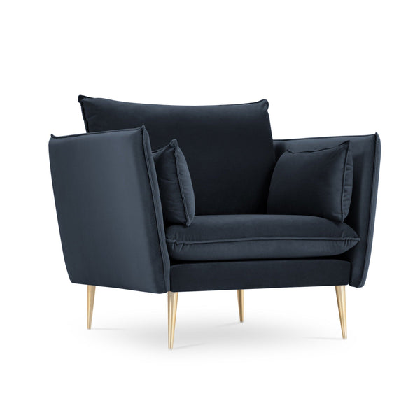 armchair with a wide seat dark blue