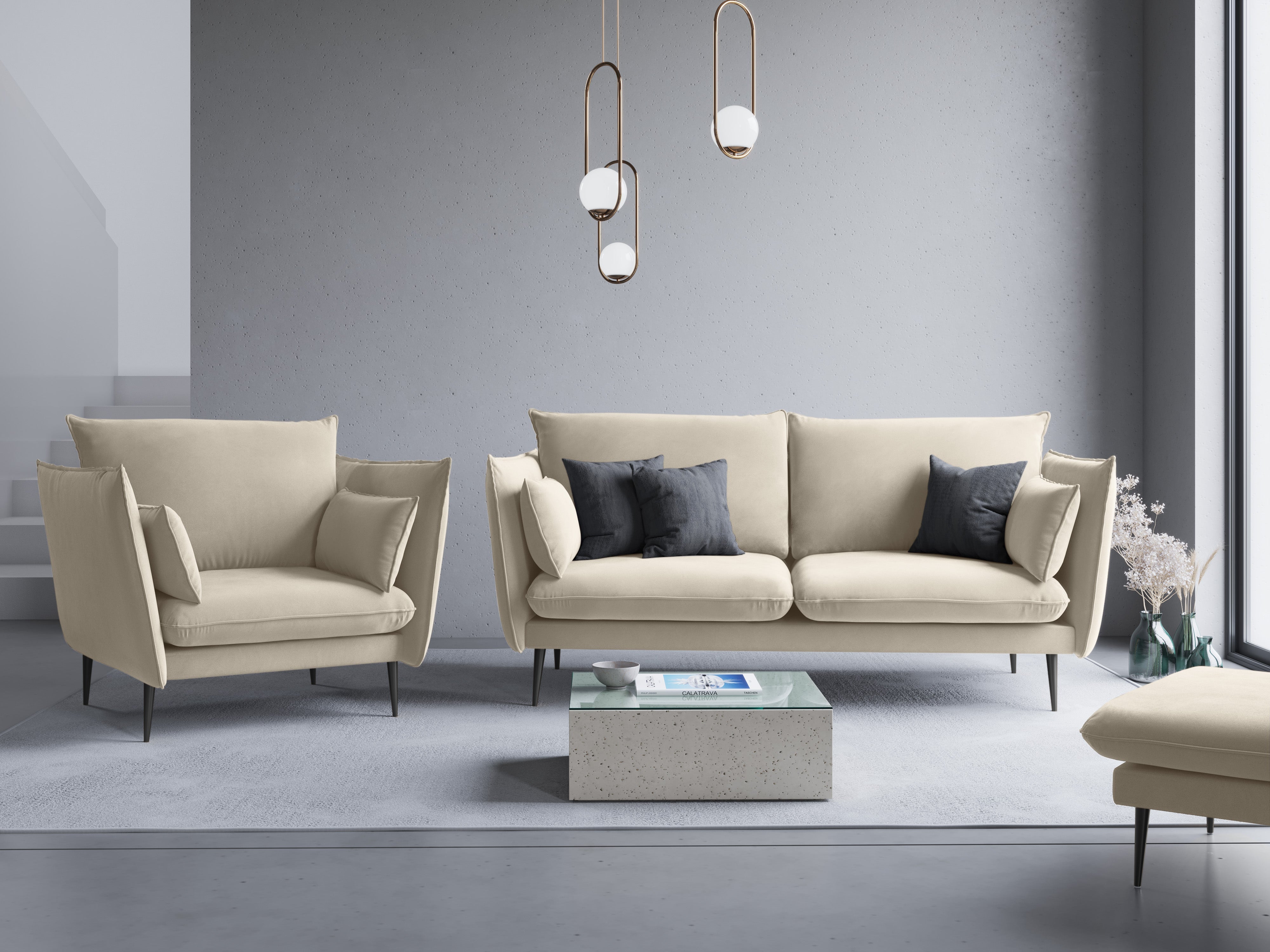 Beige armchair for elegant interiors