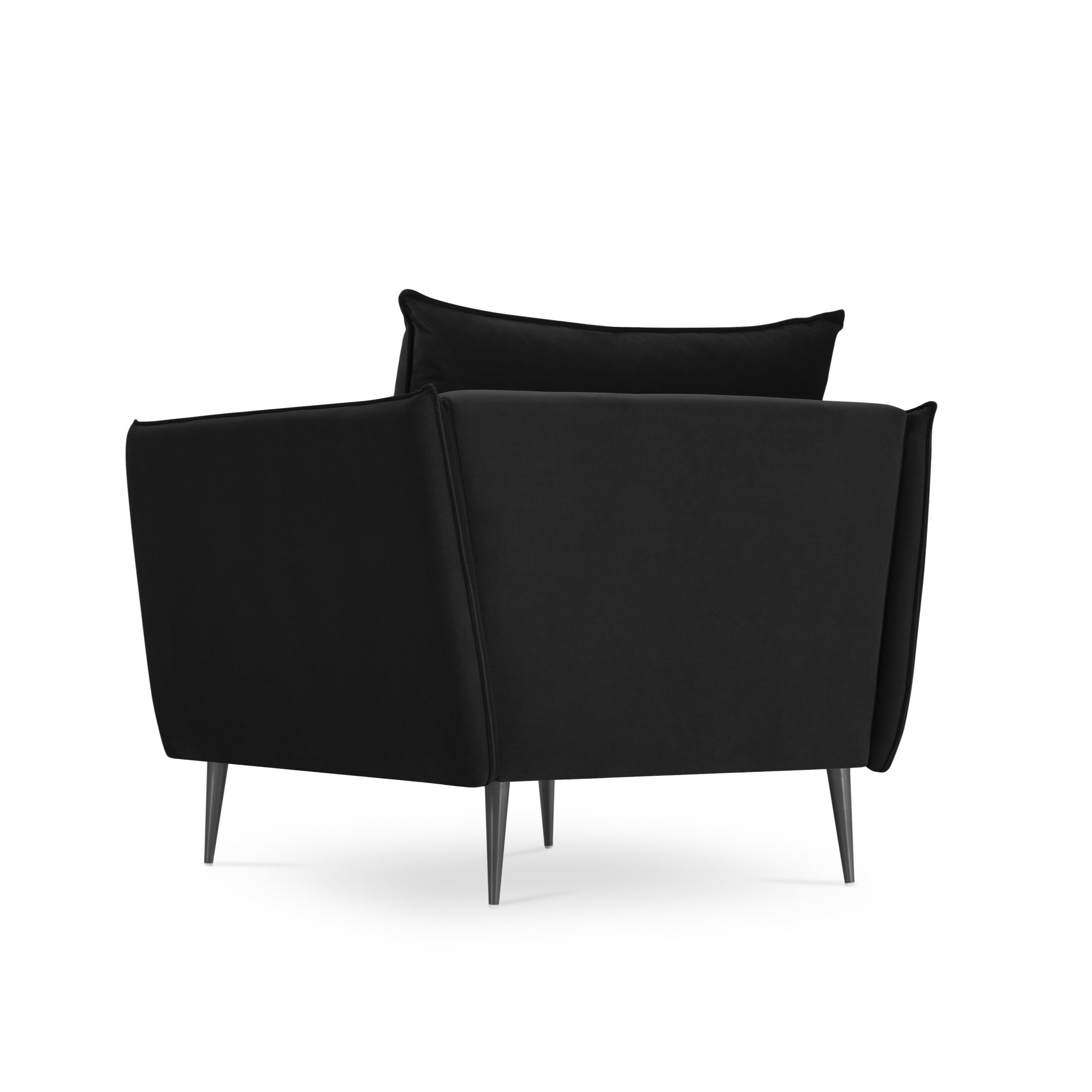 wide black armchair