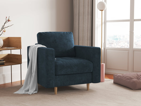 Scandinavian armchair dark blue