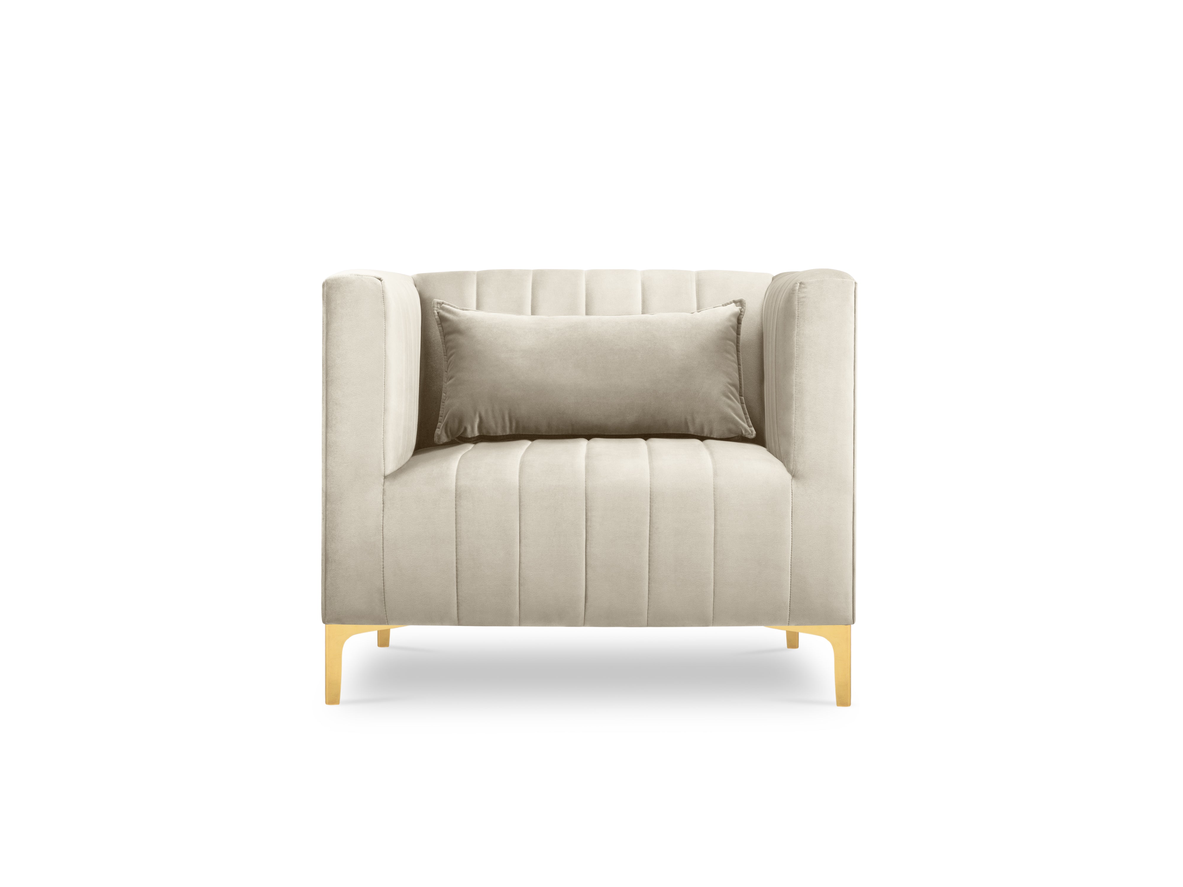 velvet beige armchair