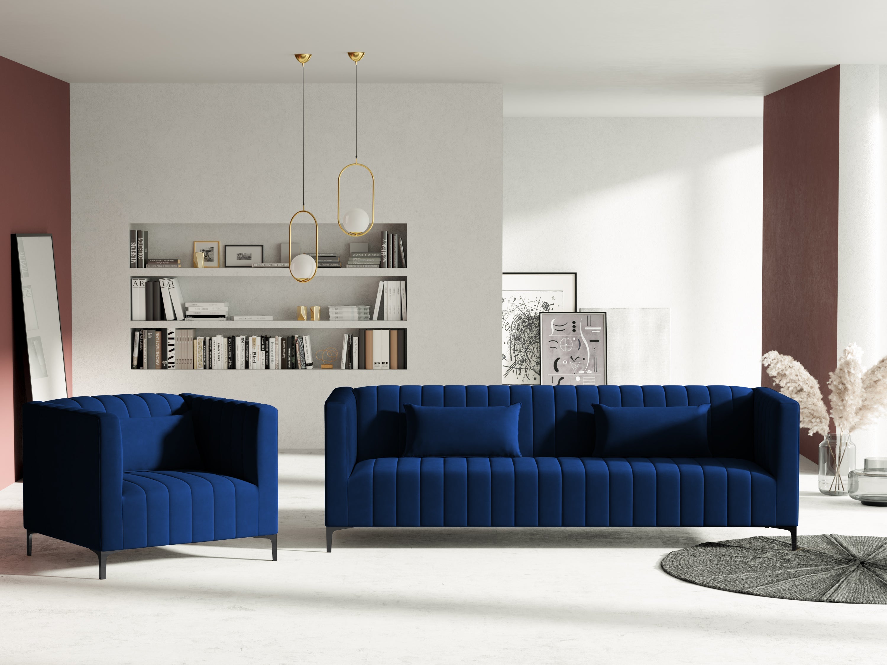 Art Deco blue armchair