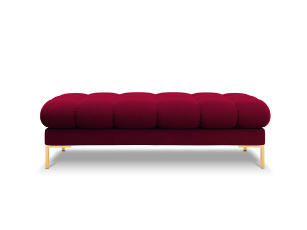 Modern red velvet bench