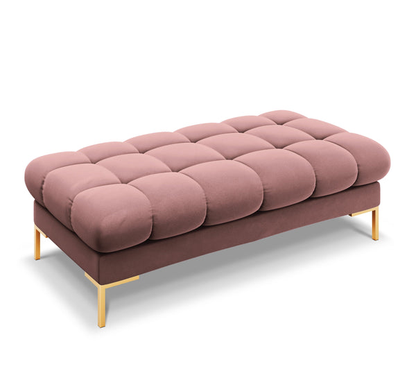 pink bench with a golden base