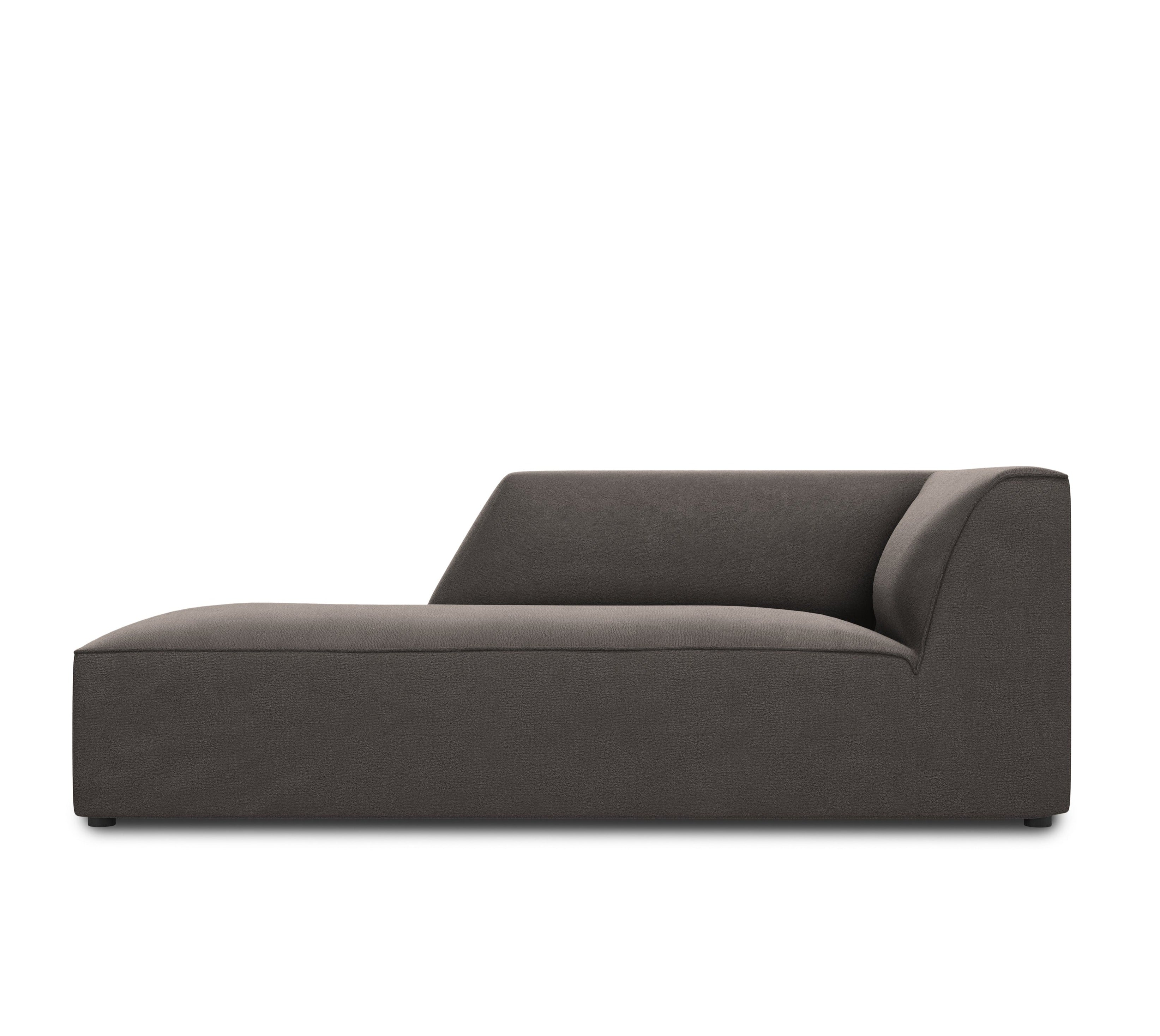 Dark gray chaise chaise with armrests