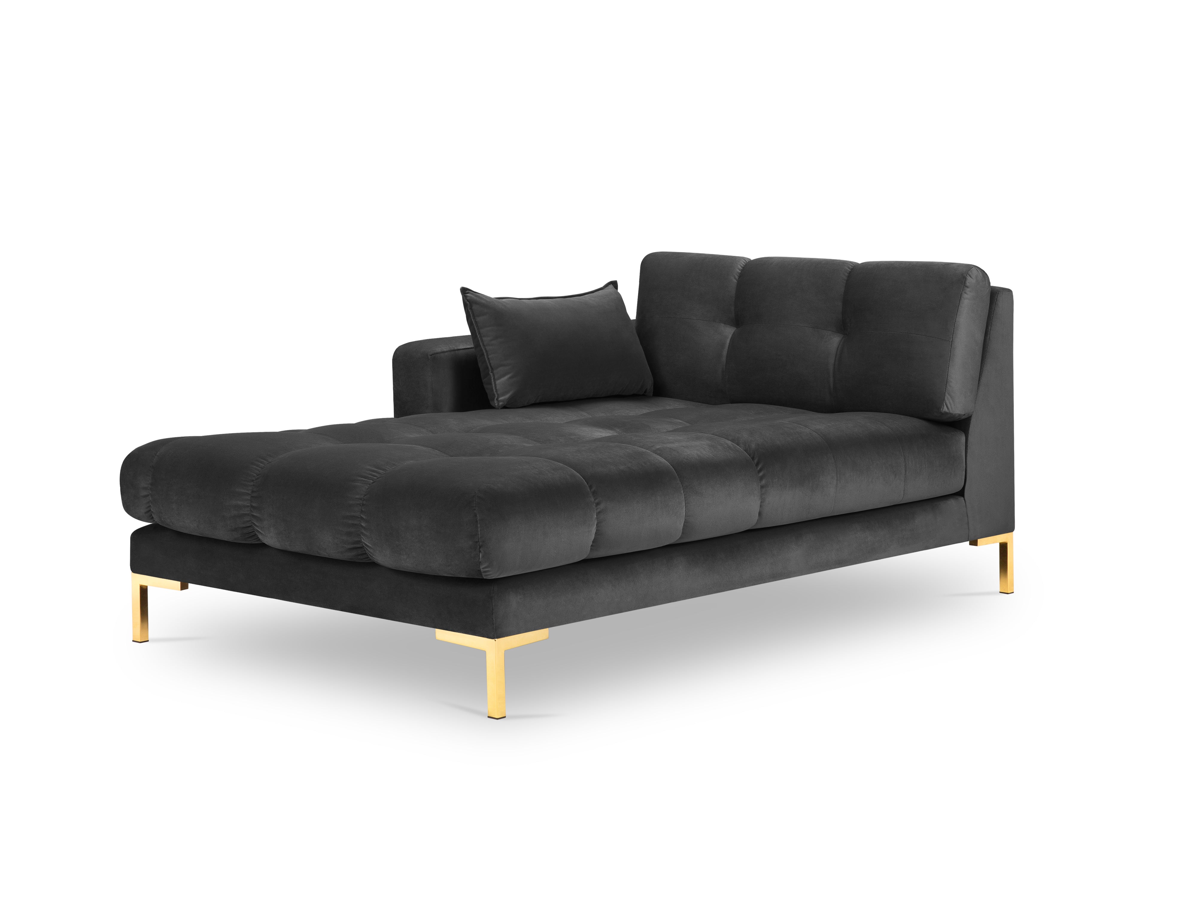 Dark gray chaise lounge with a golden base