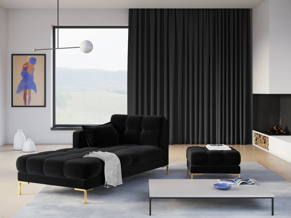 Black chaiselong in a modern interior