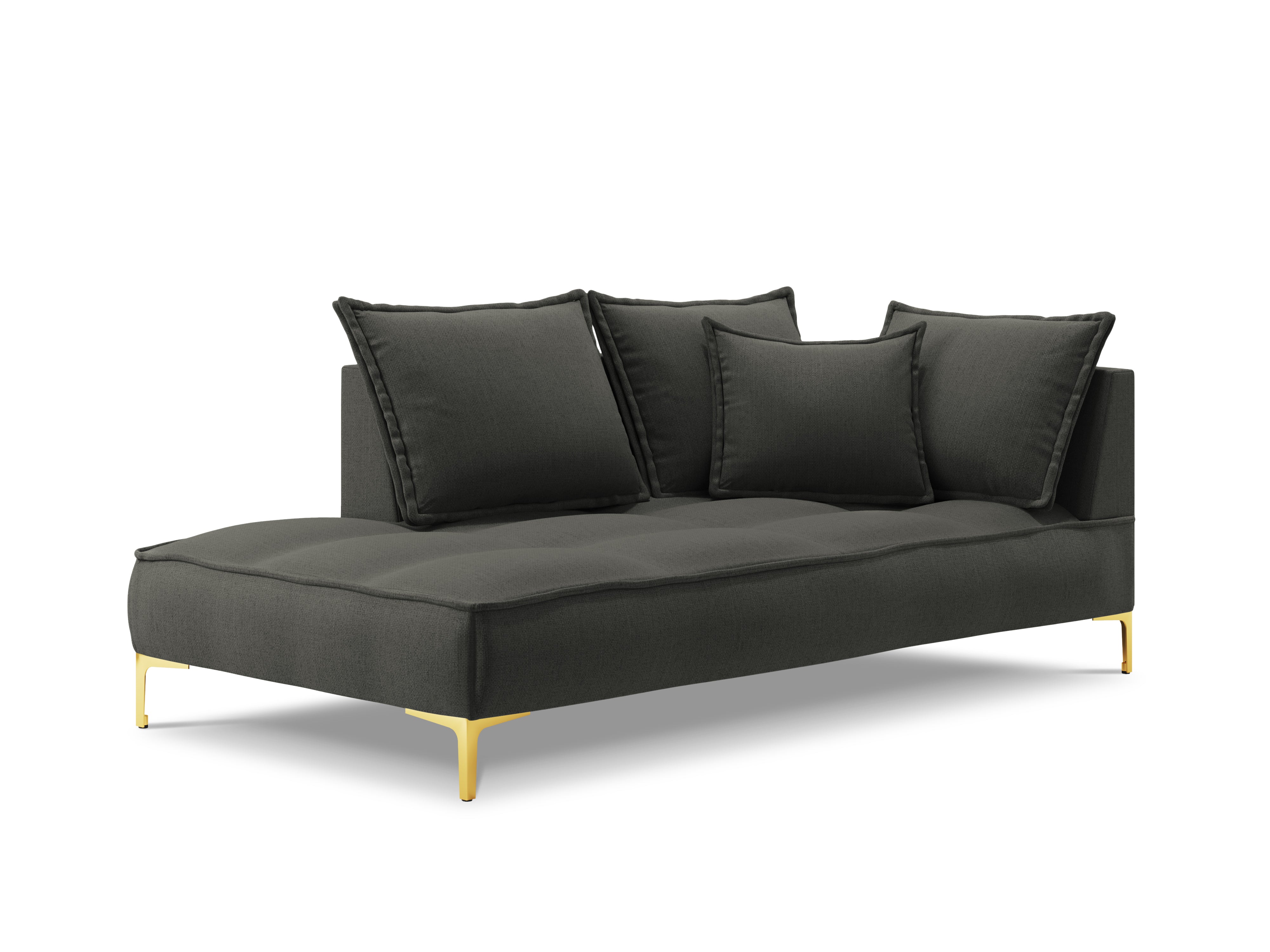 Left-side chaise longue MARRAM dark grey with golden base