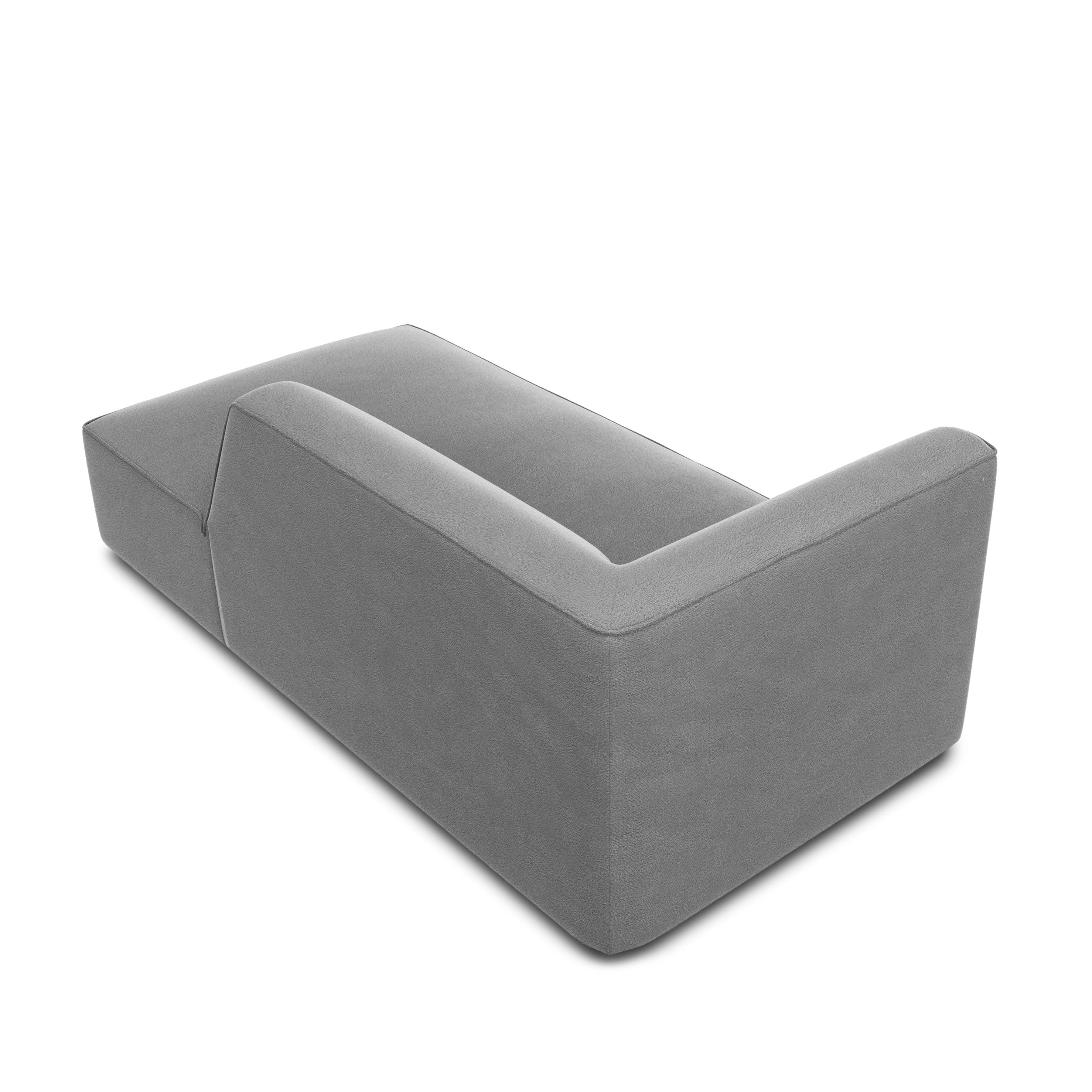 Velvet gray chaisebelong with backrest