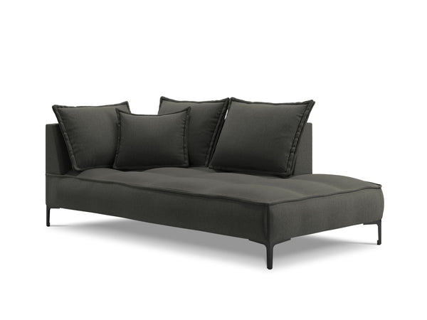 Right-side chaise longue MARRAM in dark grey with black base