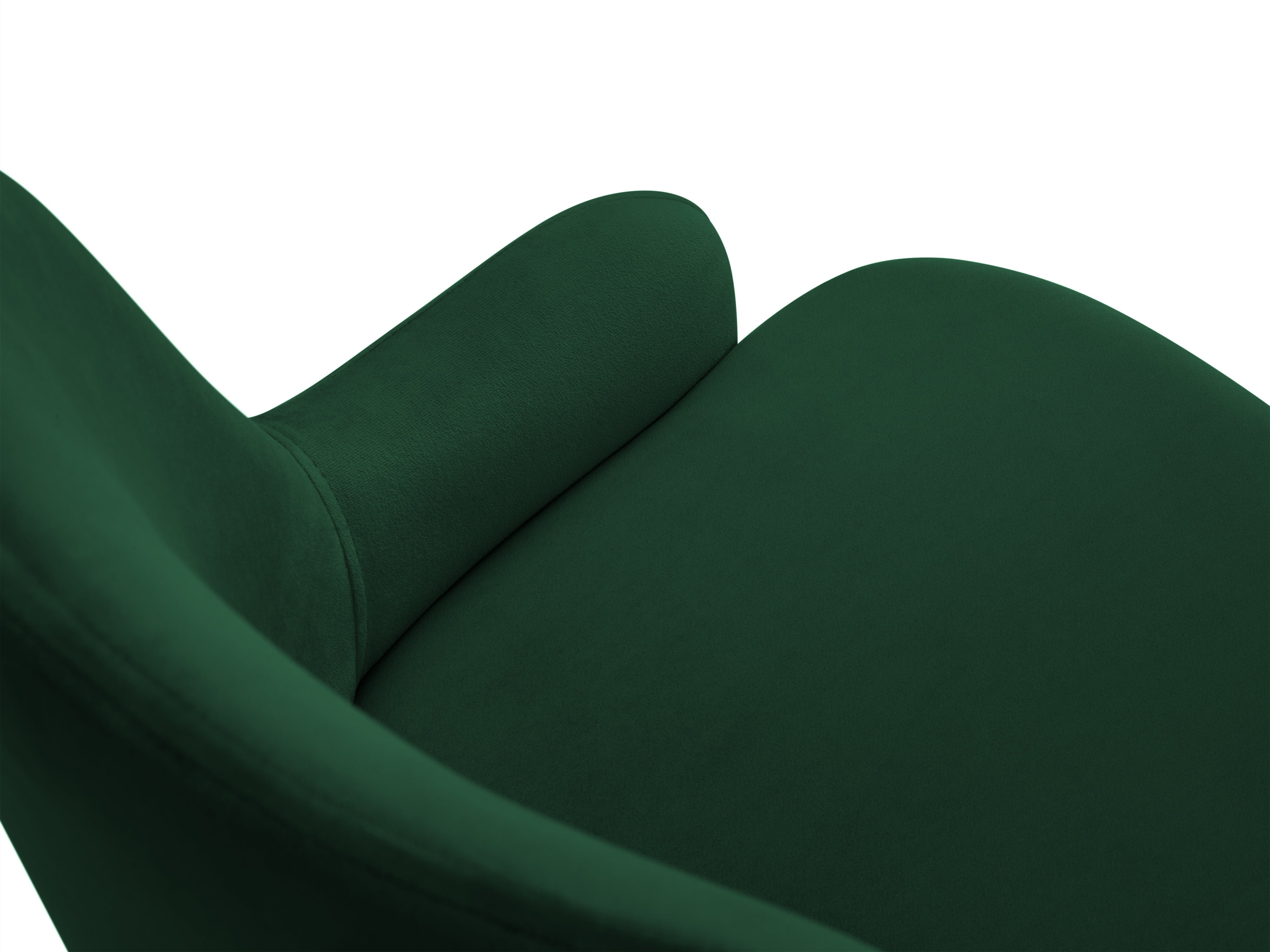 A chair with armrests bottled green