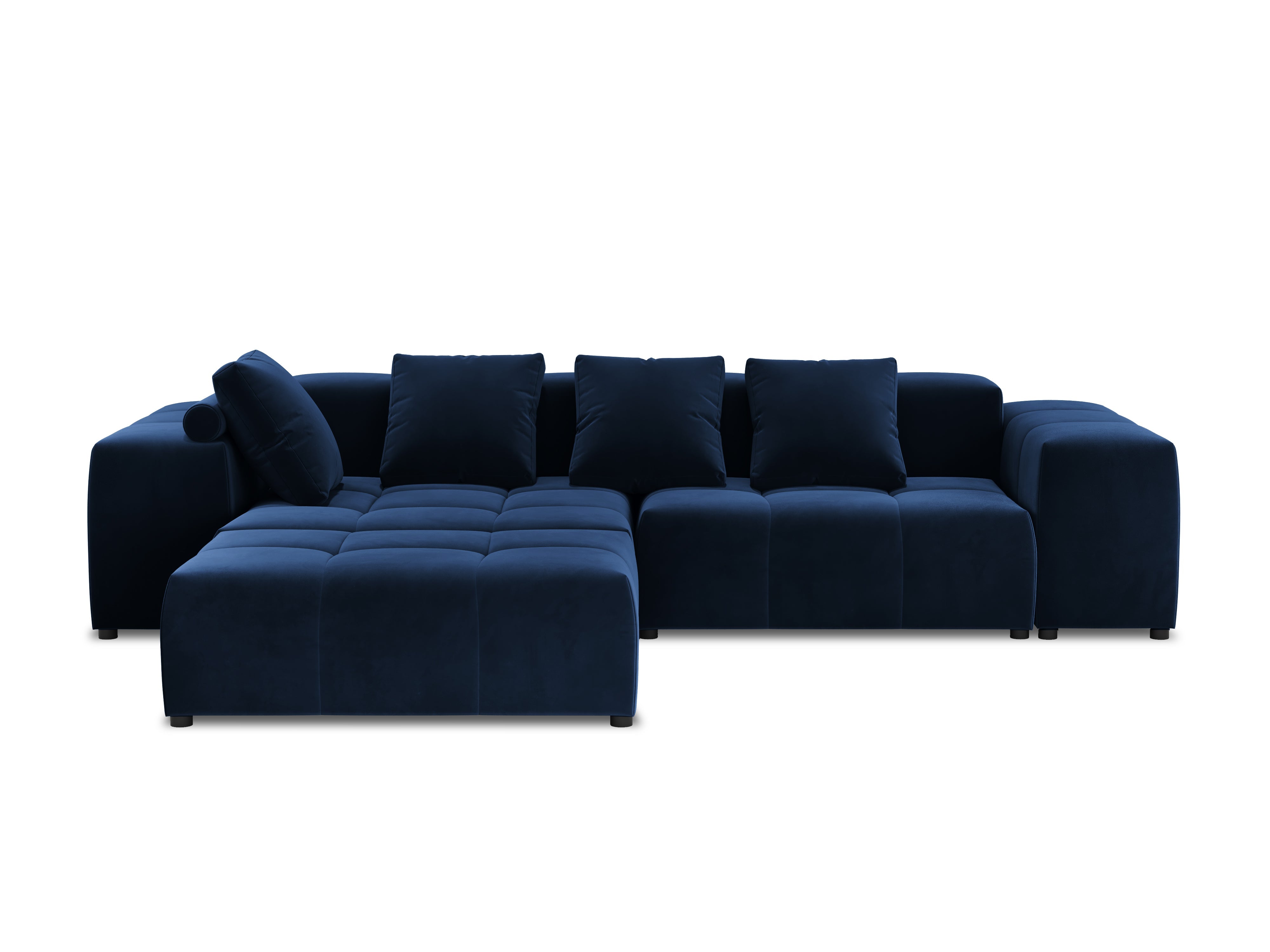 Modular velvet 5-seater sofa MARGO blue