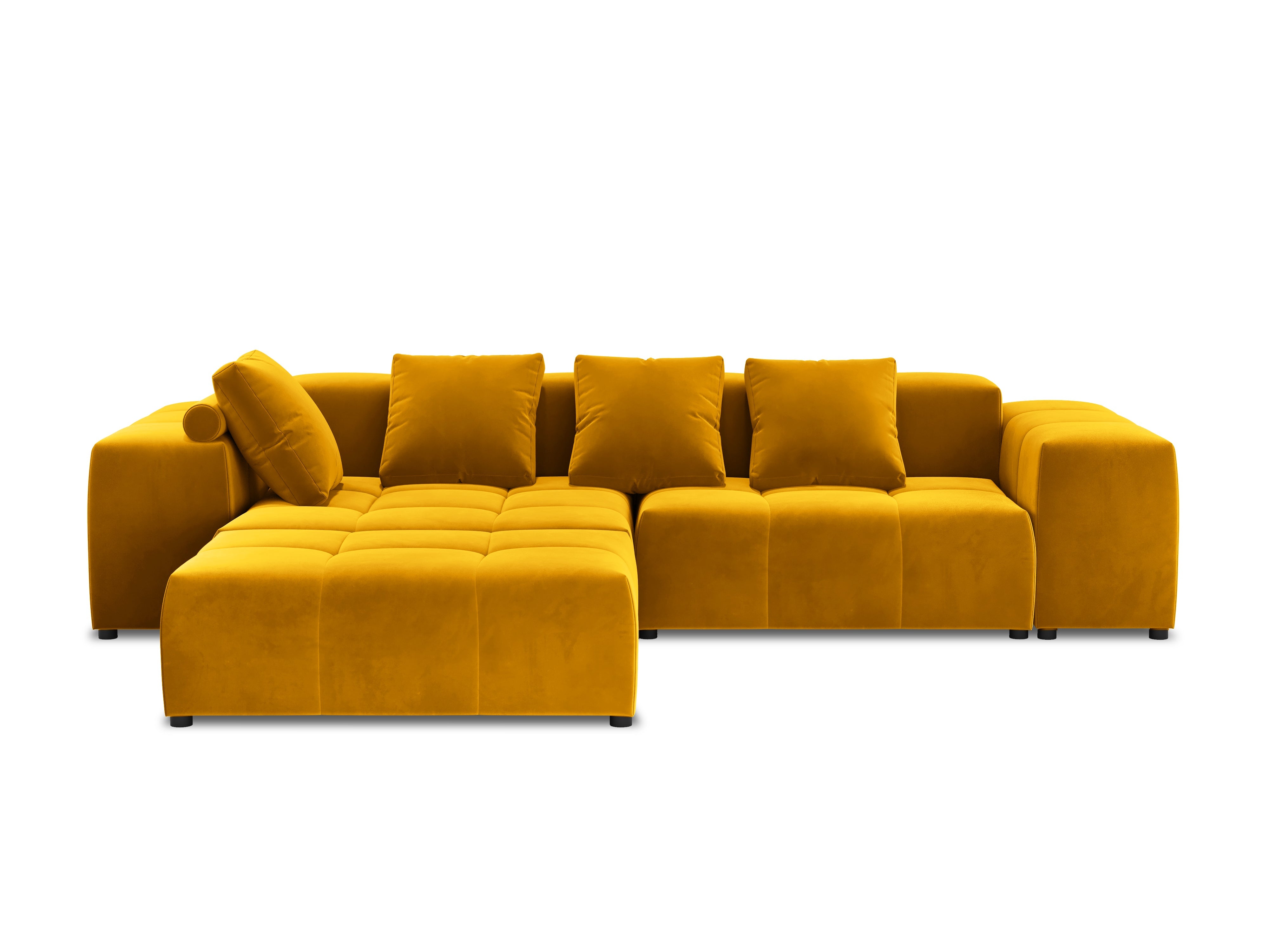 Modular velvet 5-seater sofa MARGO yellow