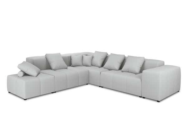 Modular corner sofa MARGO large 5 seater light grey